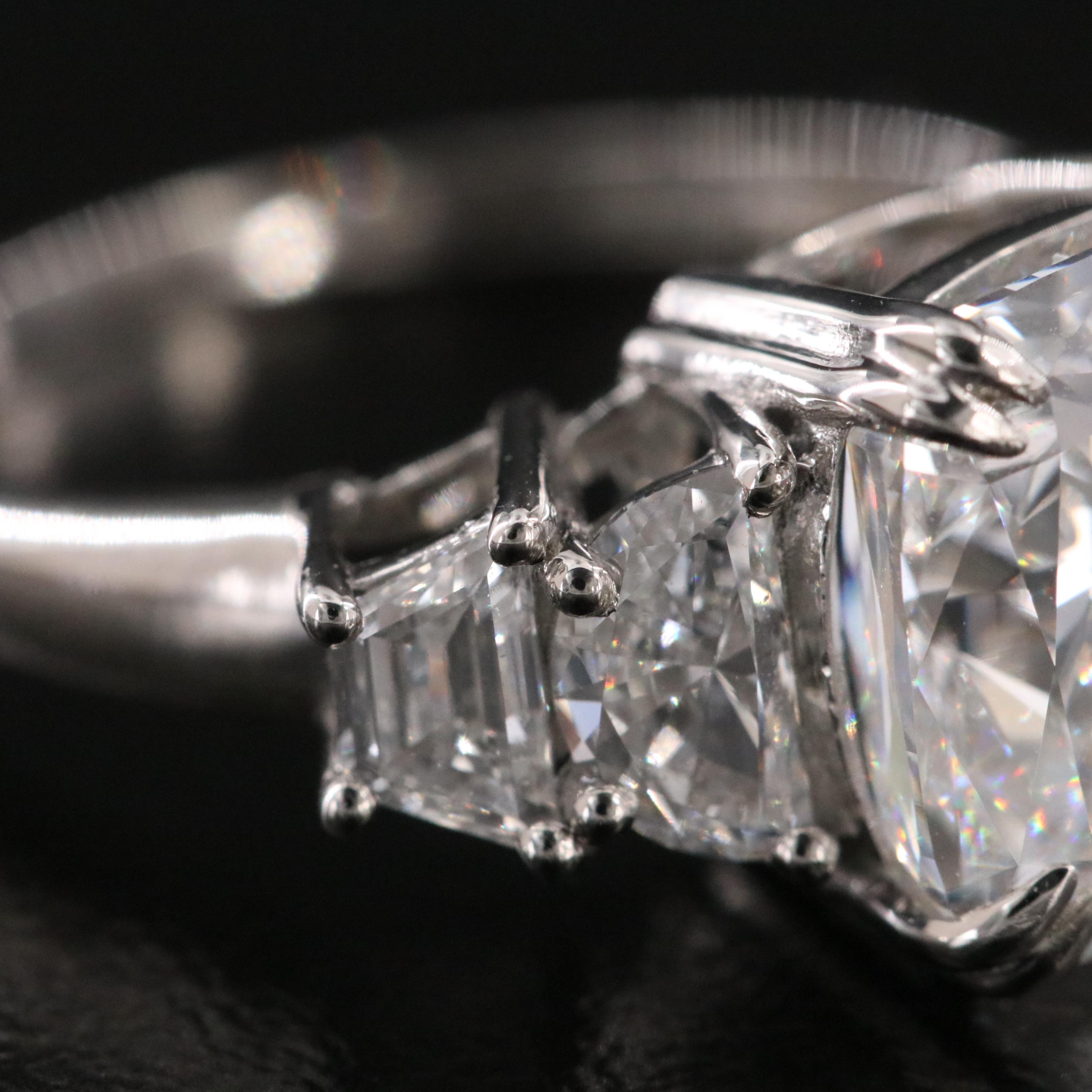 Platinum 6.25 CTW Lab Grown Diamond Ring with IGI Report