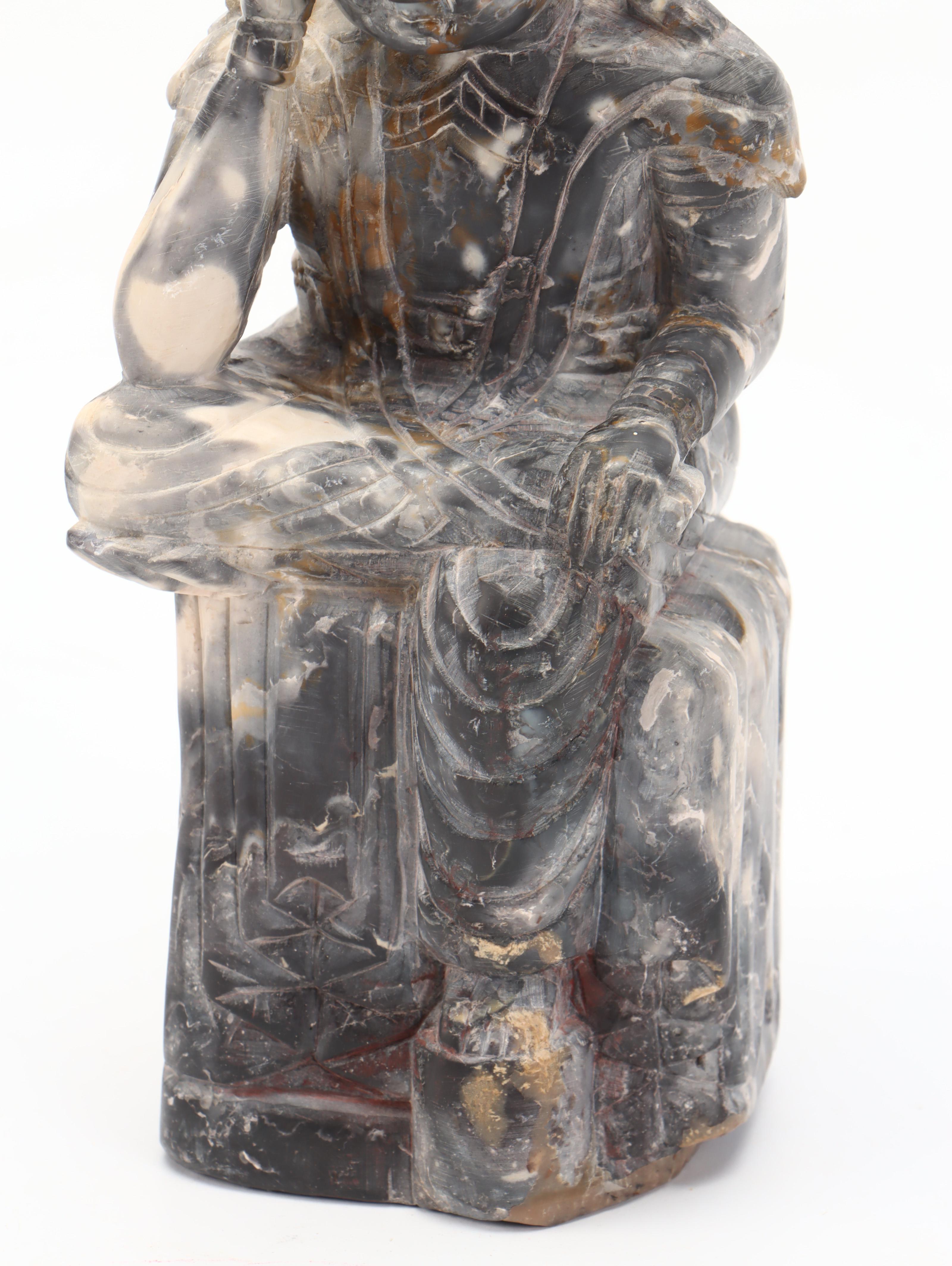 Korean Carved Soapstone "Maitreya" Figurine