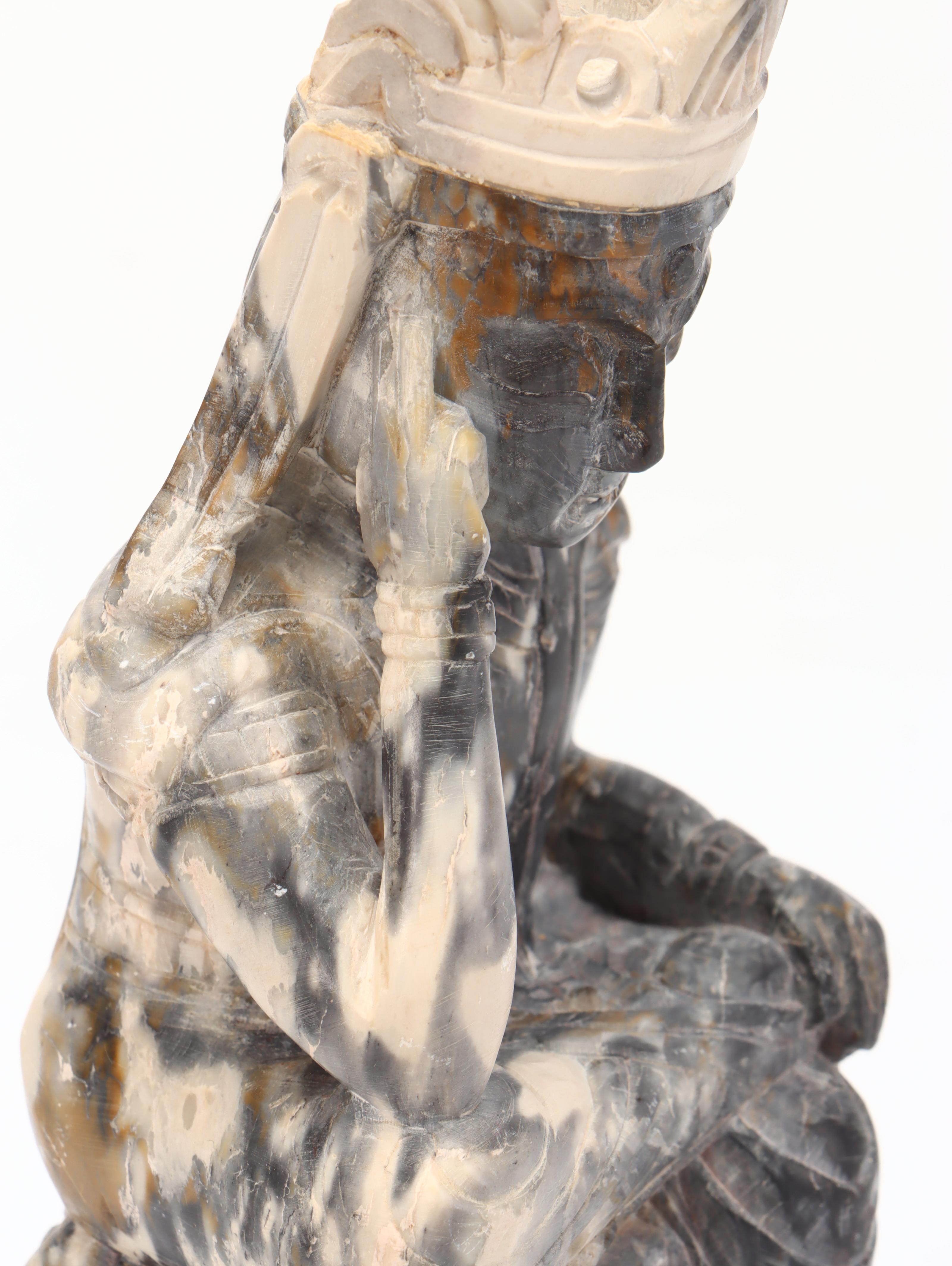 Korean Carved Soapstone "Maitreya" Figurine