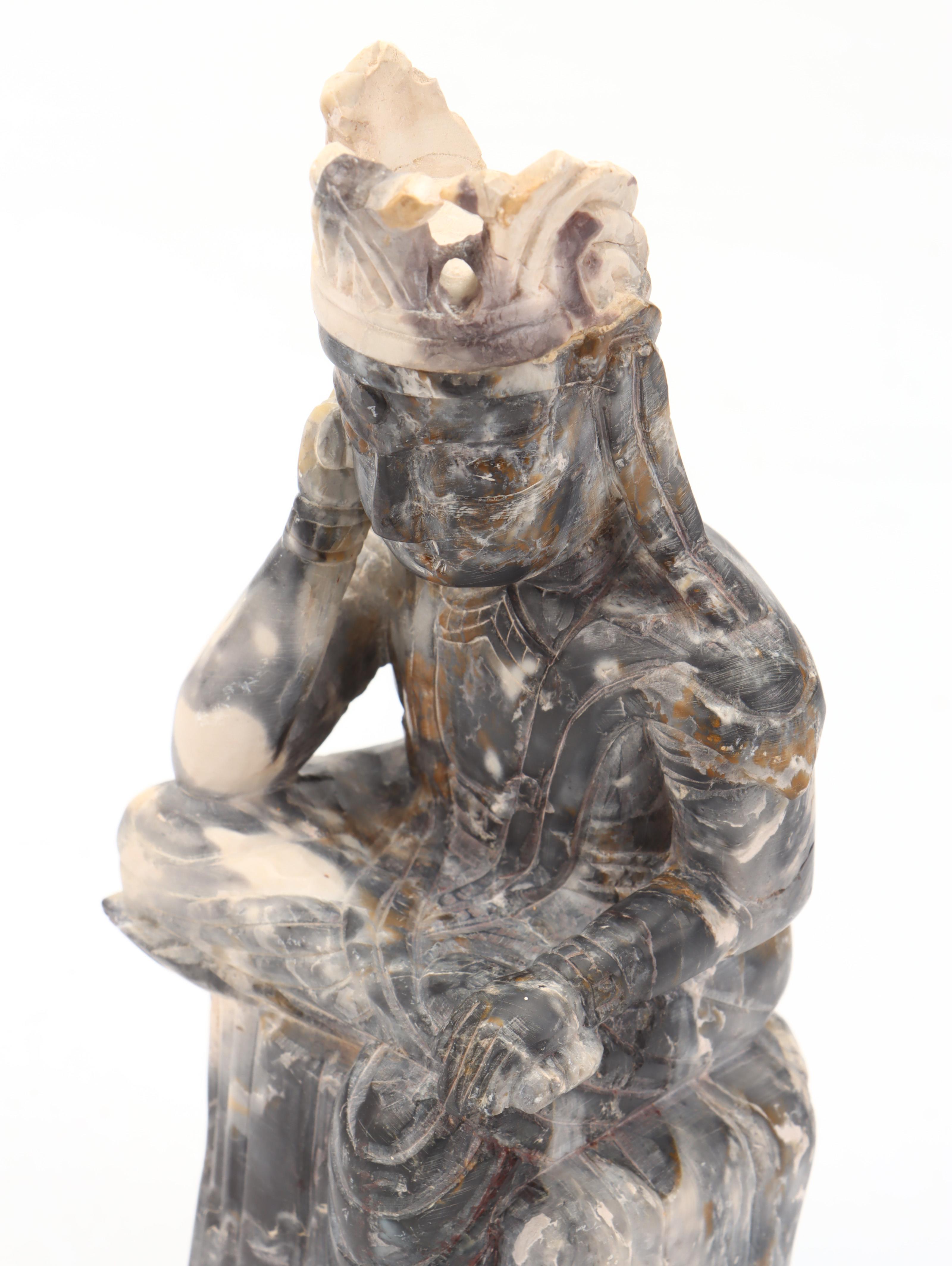 Korean Carved Soapstone "Maitreya" Figurine