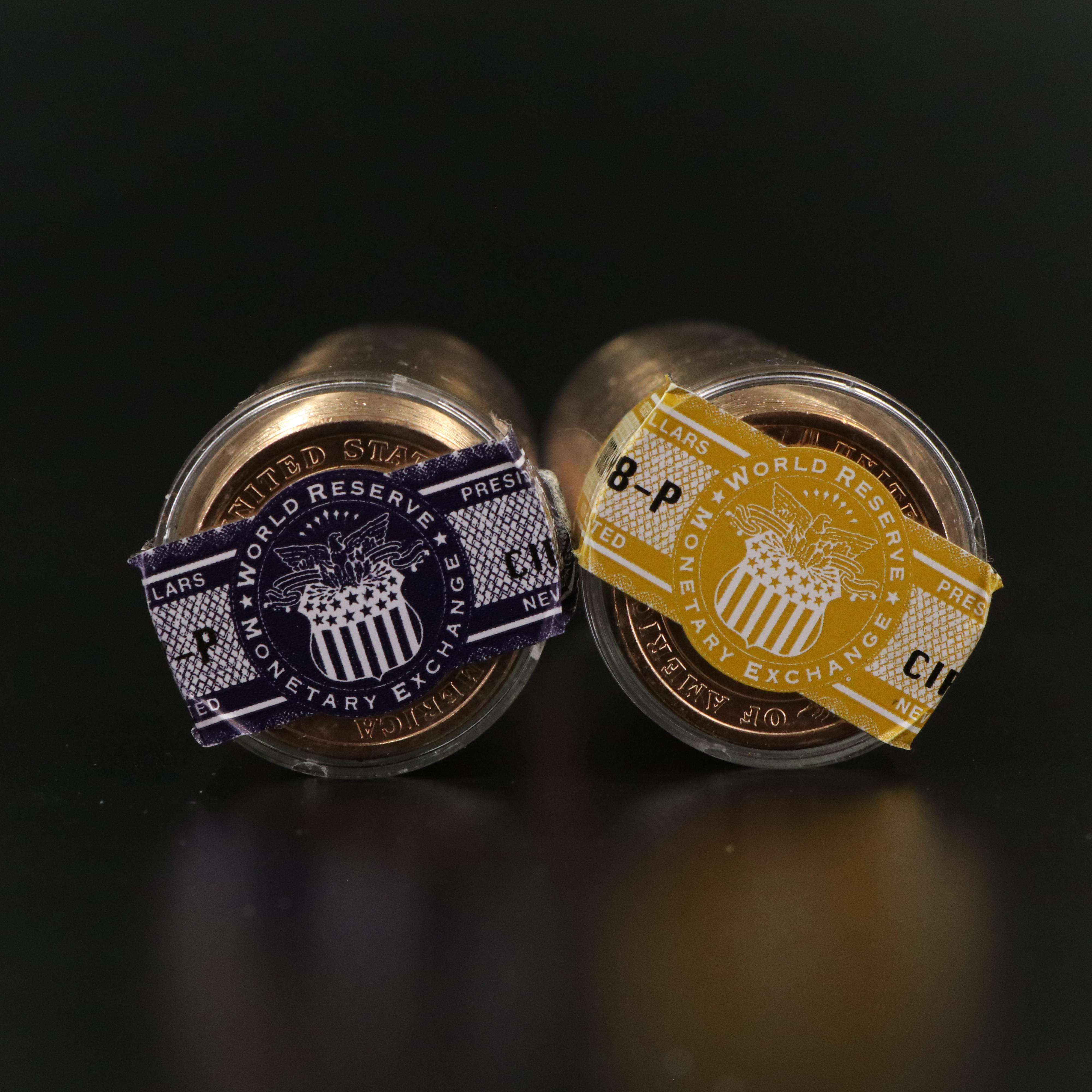 Two "Ballistic Rolls" of Uncirculated U.S. Presidential Dollars