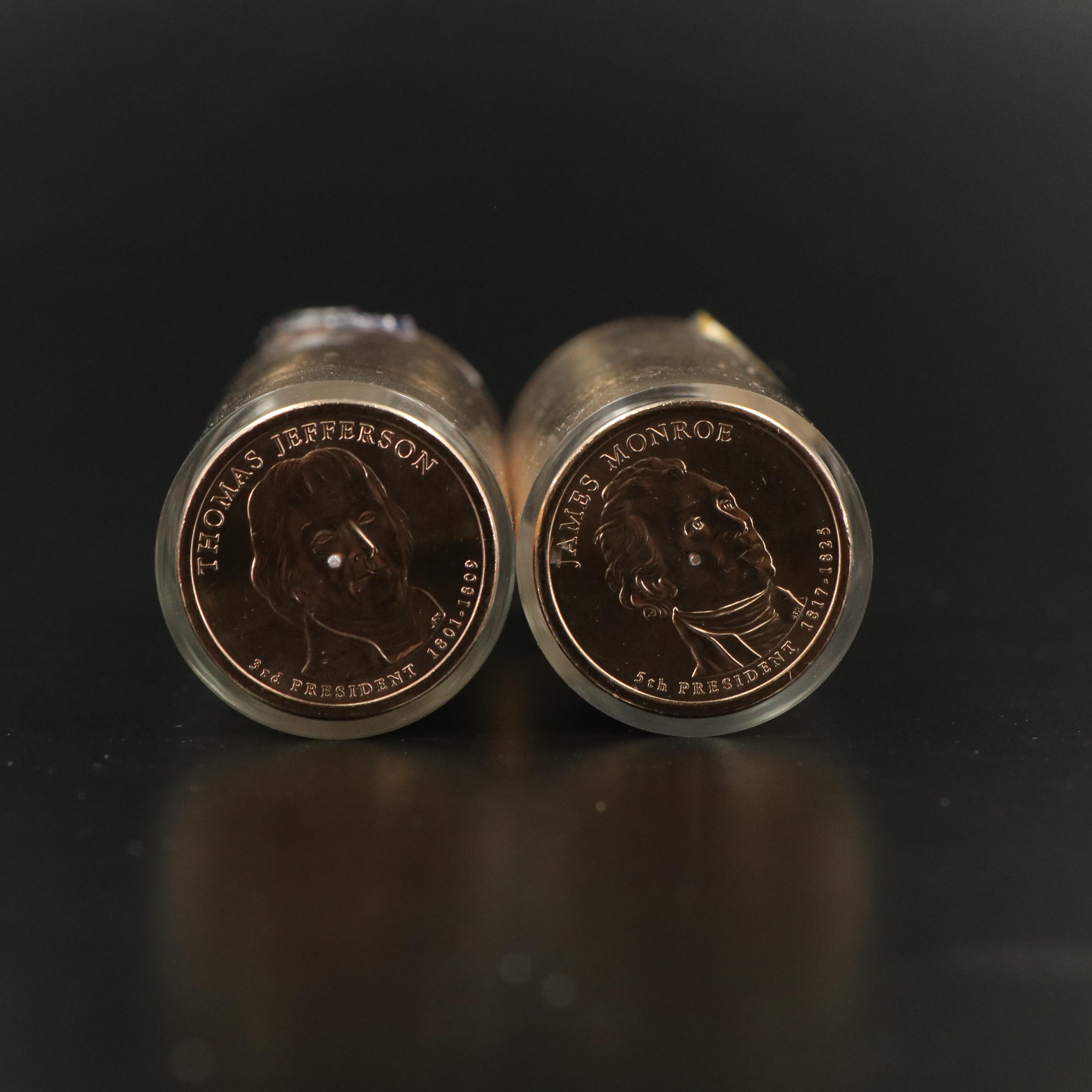 Two "Ballistic Rolls" of Uncirculated U.S. Presidential Dollars