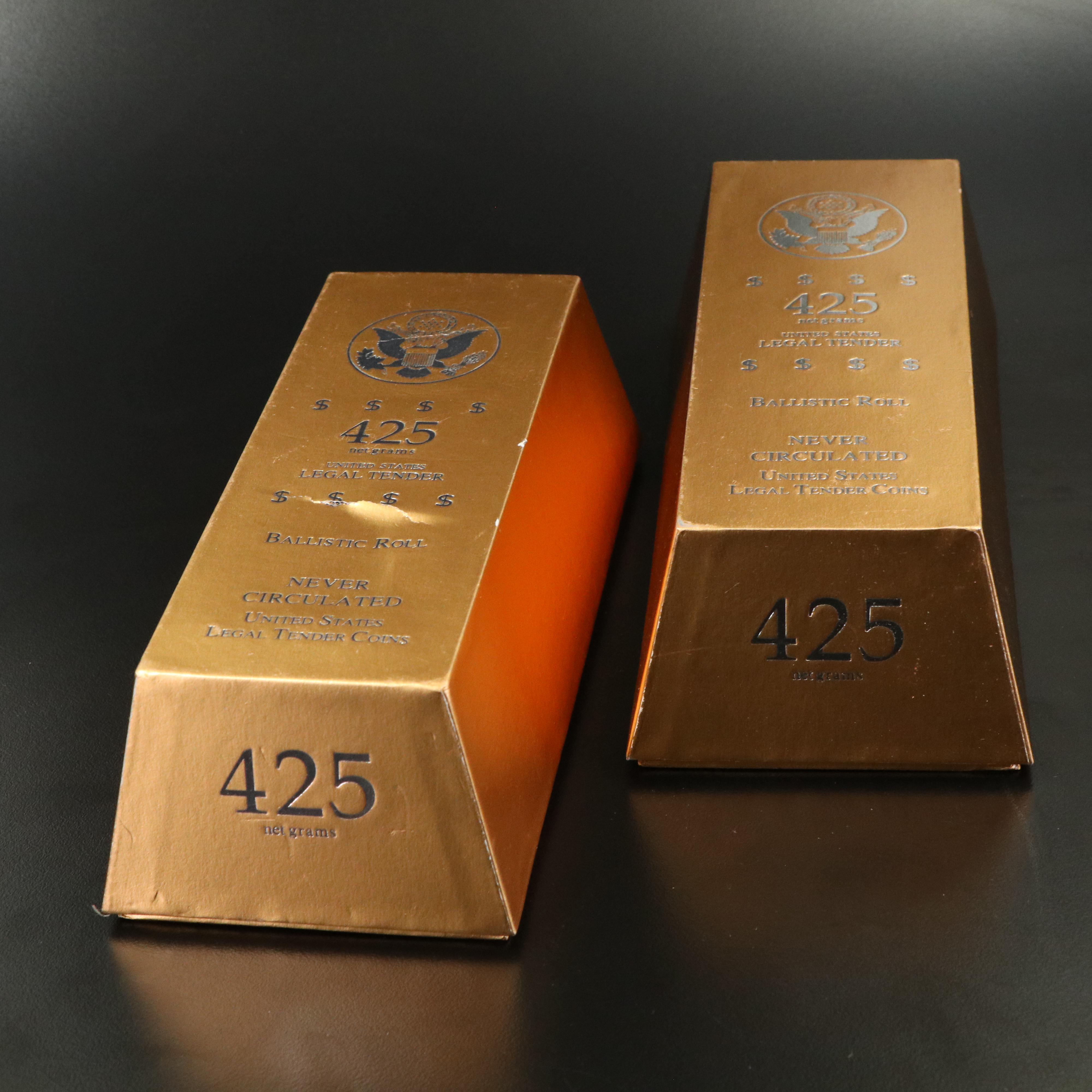 Two "Ballistic Rolls" of Uncirculated U.S. Presidential Dollars