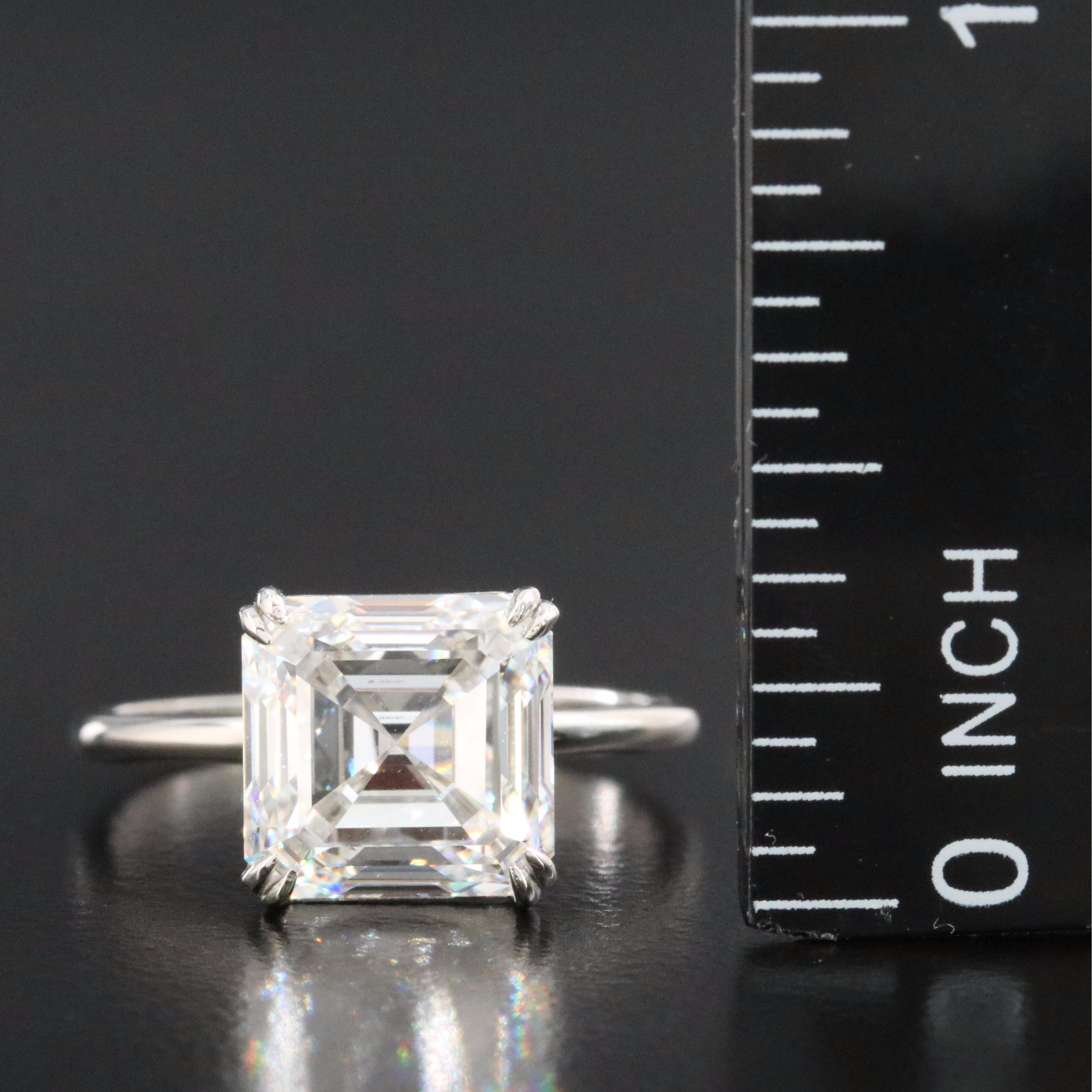 Platinum 4.56 CT Lab Grown Diamond Solitaire Ring with IGI Report