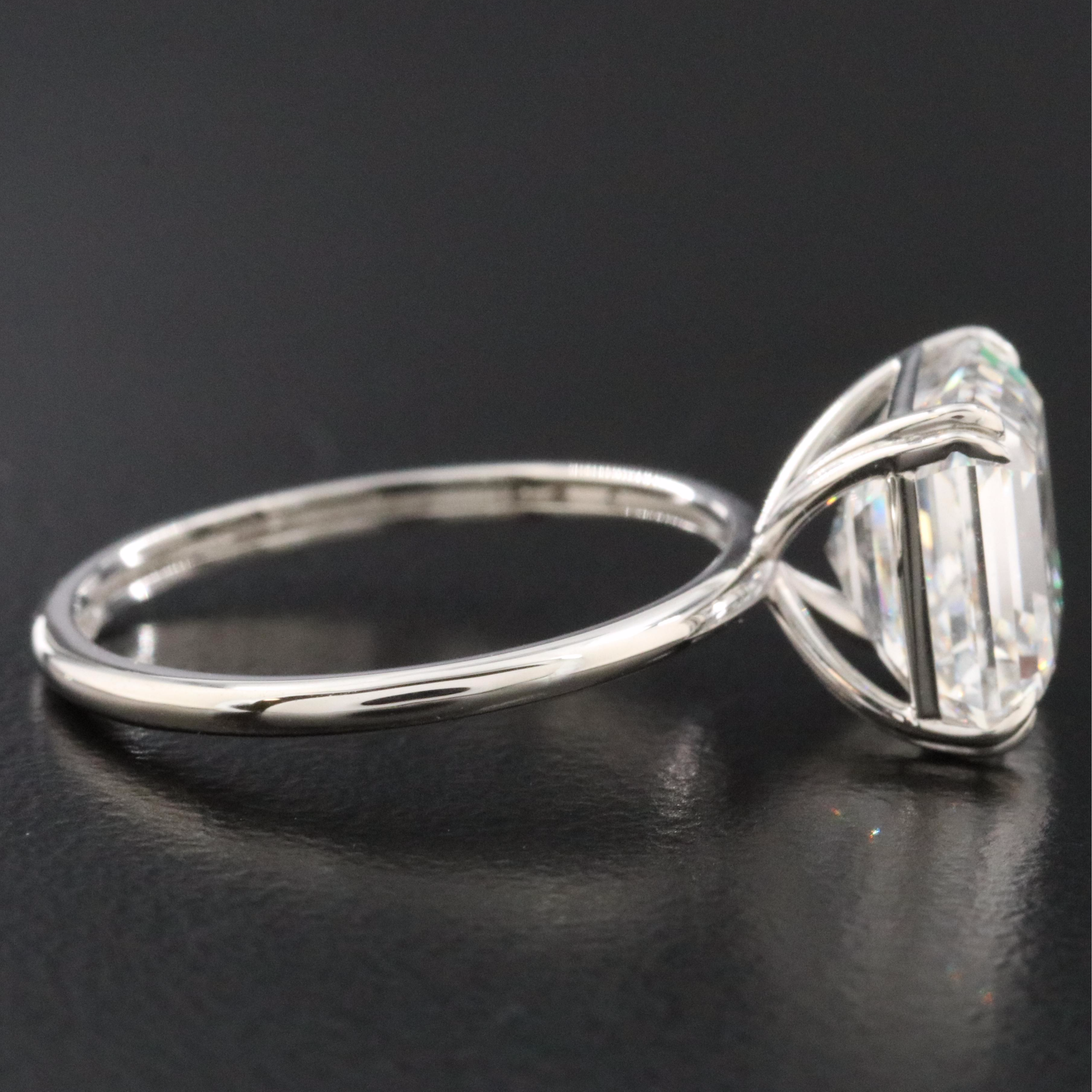 Platinum 4.56 CT Lab Grown Diamond Solitaire Ring with IGI Report