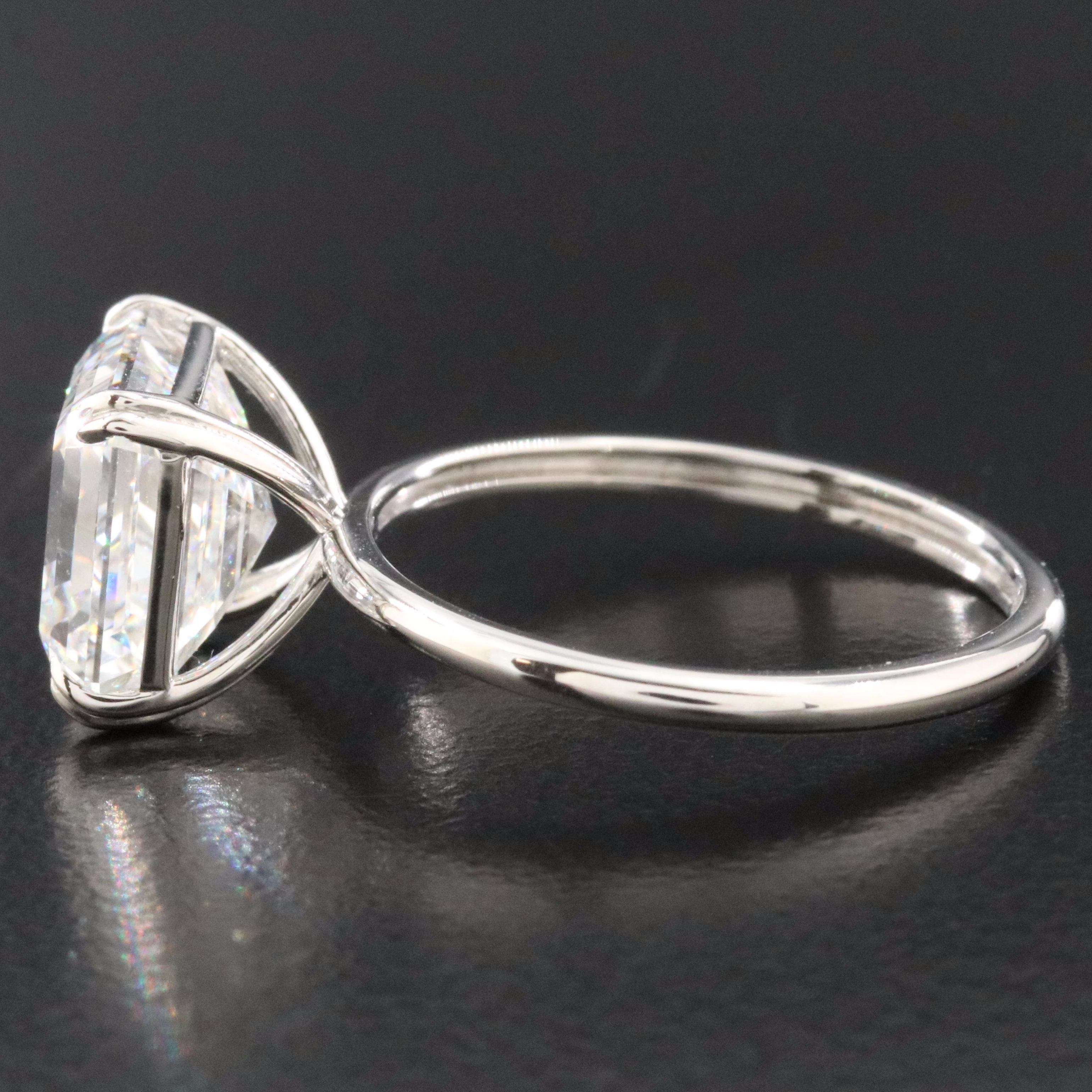 Platinum 4.56 CT Lab Grown Diamond Solitaire Ring with IGI Report