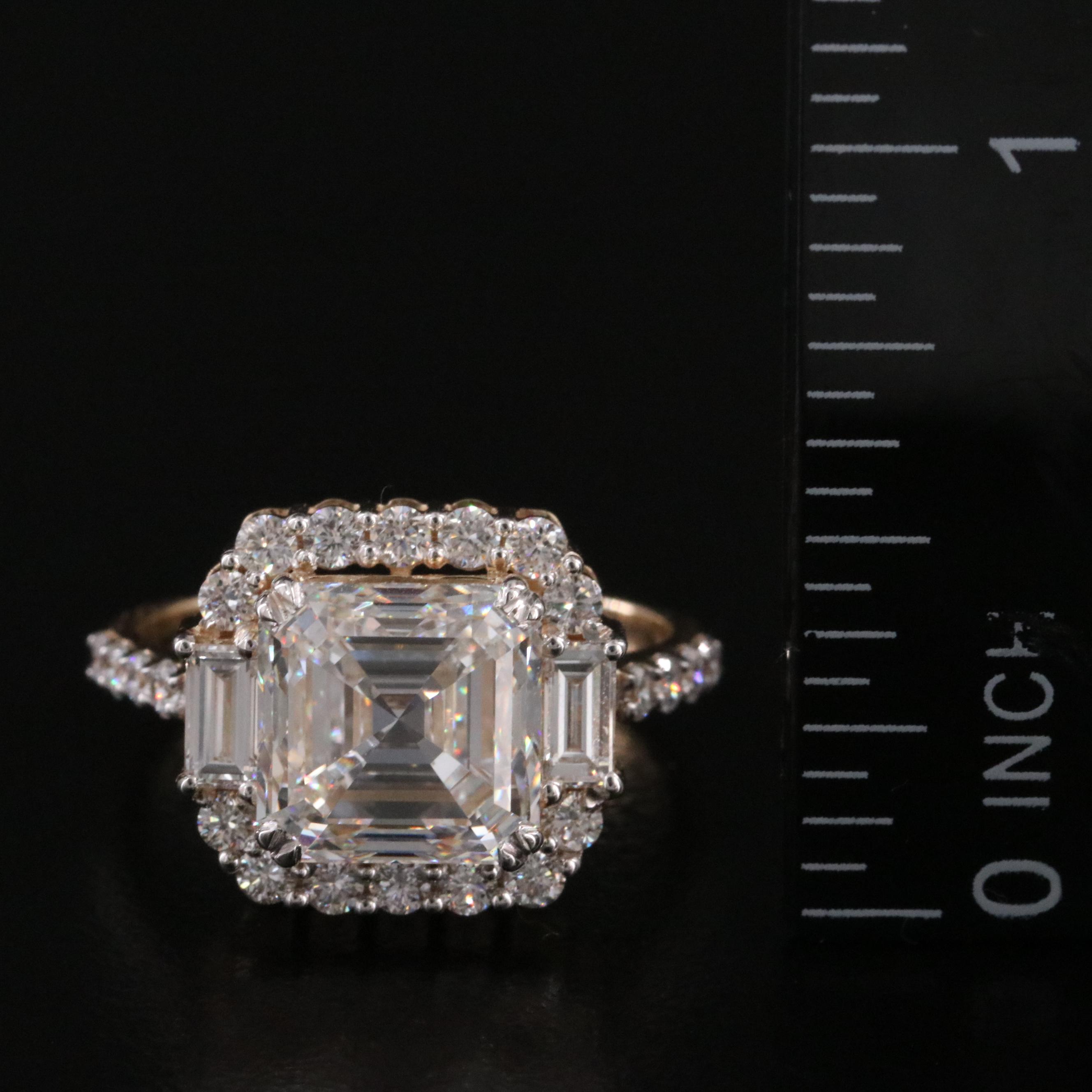 14K 5.41 CTW Lab Grown Diamond Ring with IGI Report