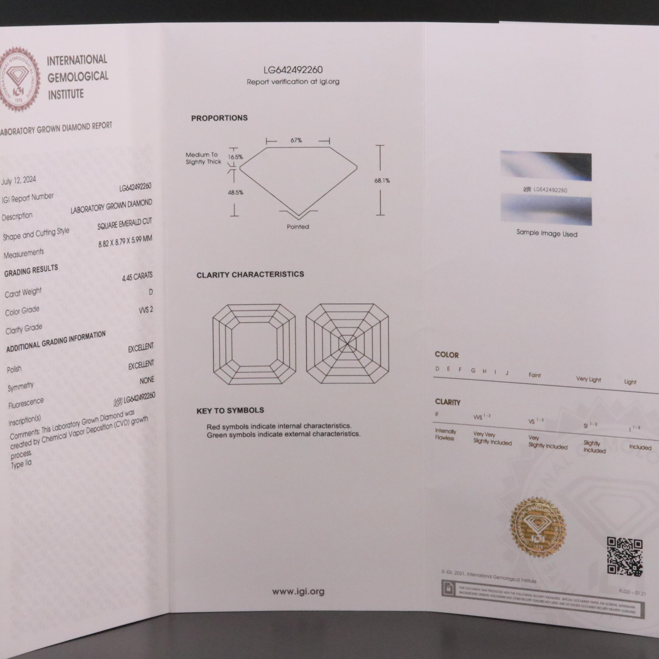 14K 5.41 CTW Lab Grown Diamond Ring with IGI Report