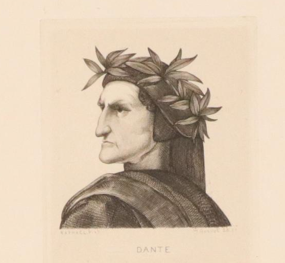 Pair of Intaglio Prints Including "Dante" After Raphael, 19th Century