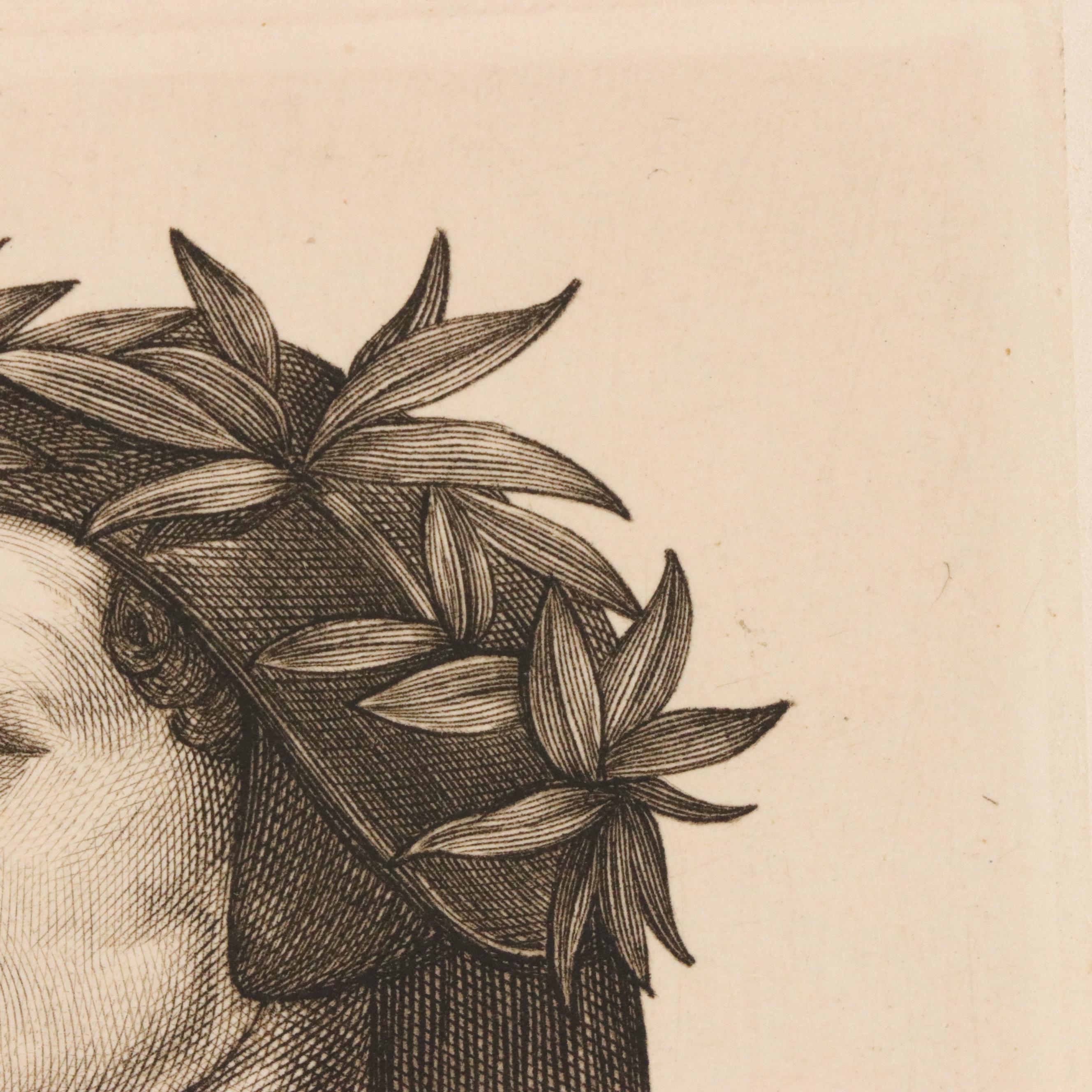 Pair of Intaglio Prints Including "Dante" After Raphael, 19th Century