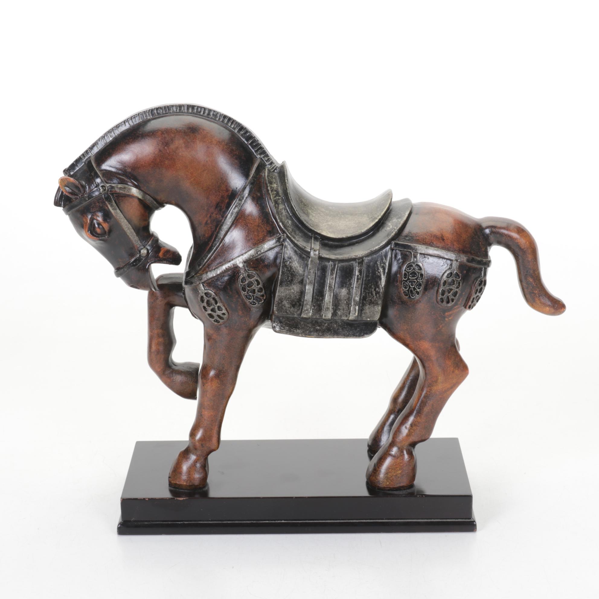 Carved Serpentine Tang Style & Other Horse Figurine