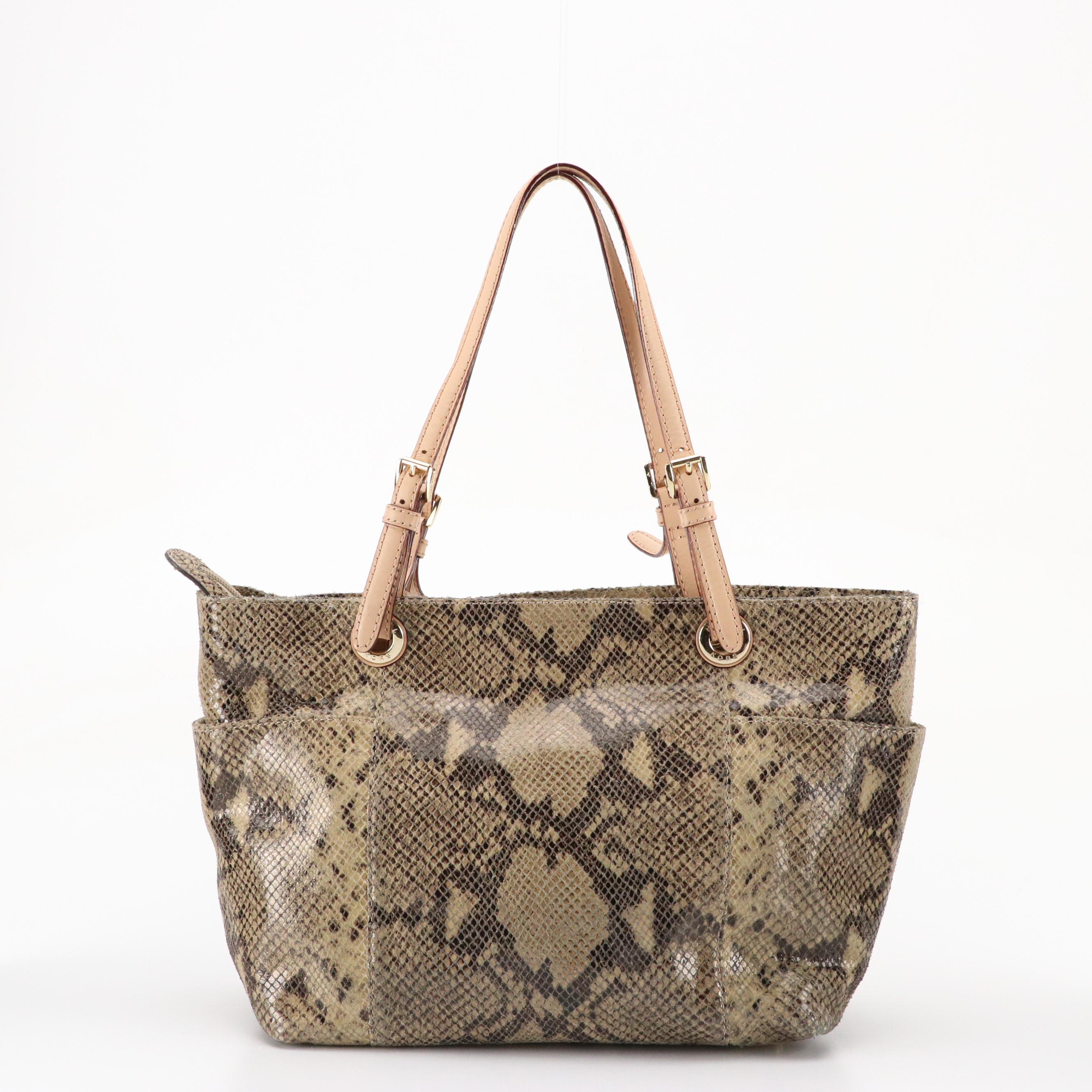MICHAEL Michael Kors Python Print Shoulder Bag and Brahmin Lizard Embossed Bag