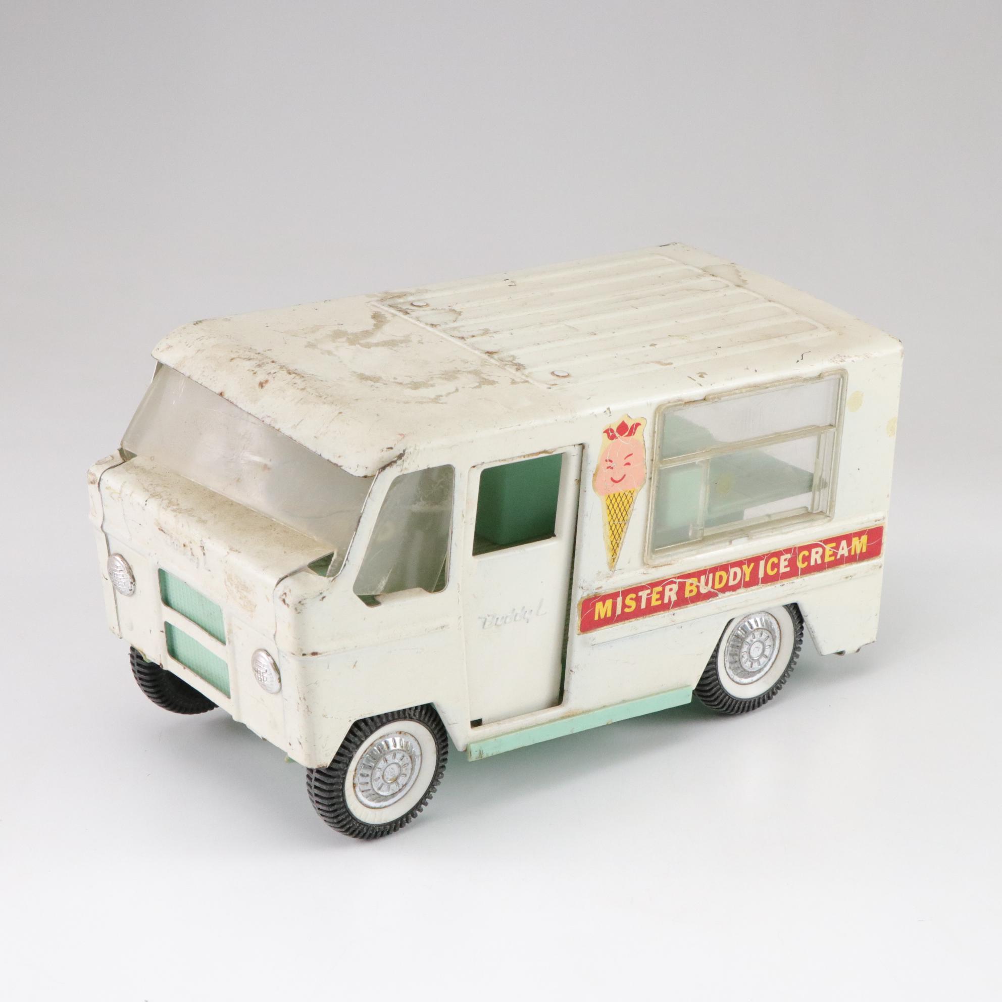 Pressed Metal Tow Truck, Ice Cream Van & Other Toy Trucks