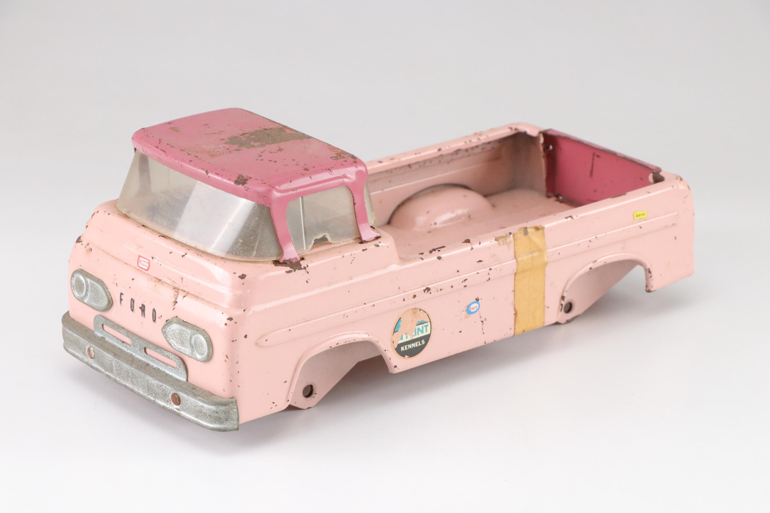 Pressed Metal Tow Truck, Ice Cream Van & Other Toy Trucks