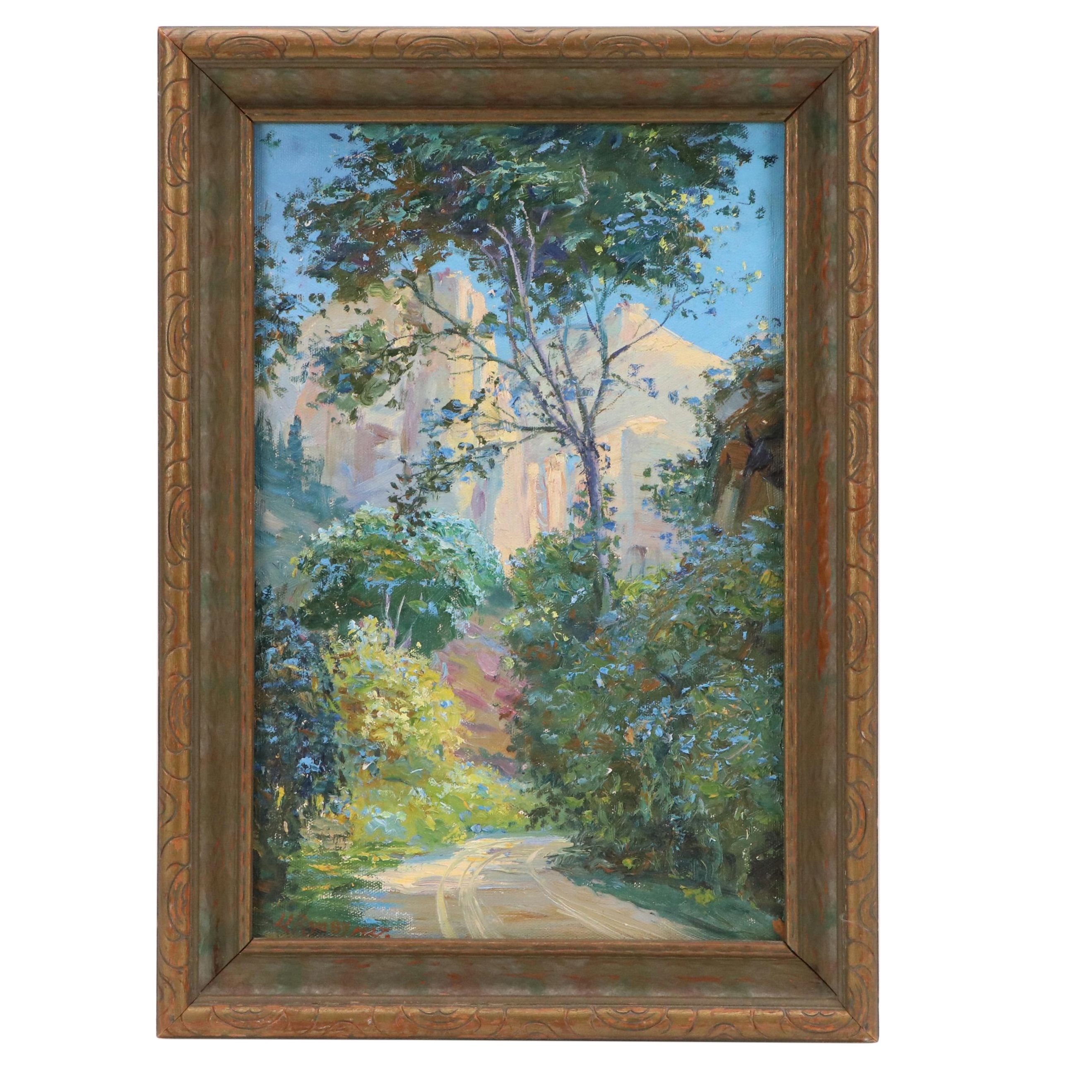 Louis A. Ramsy Landscape Oil Painting of Yosemite Valley, 1927