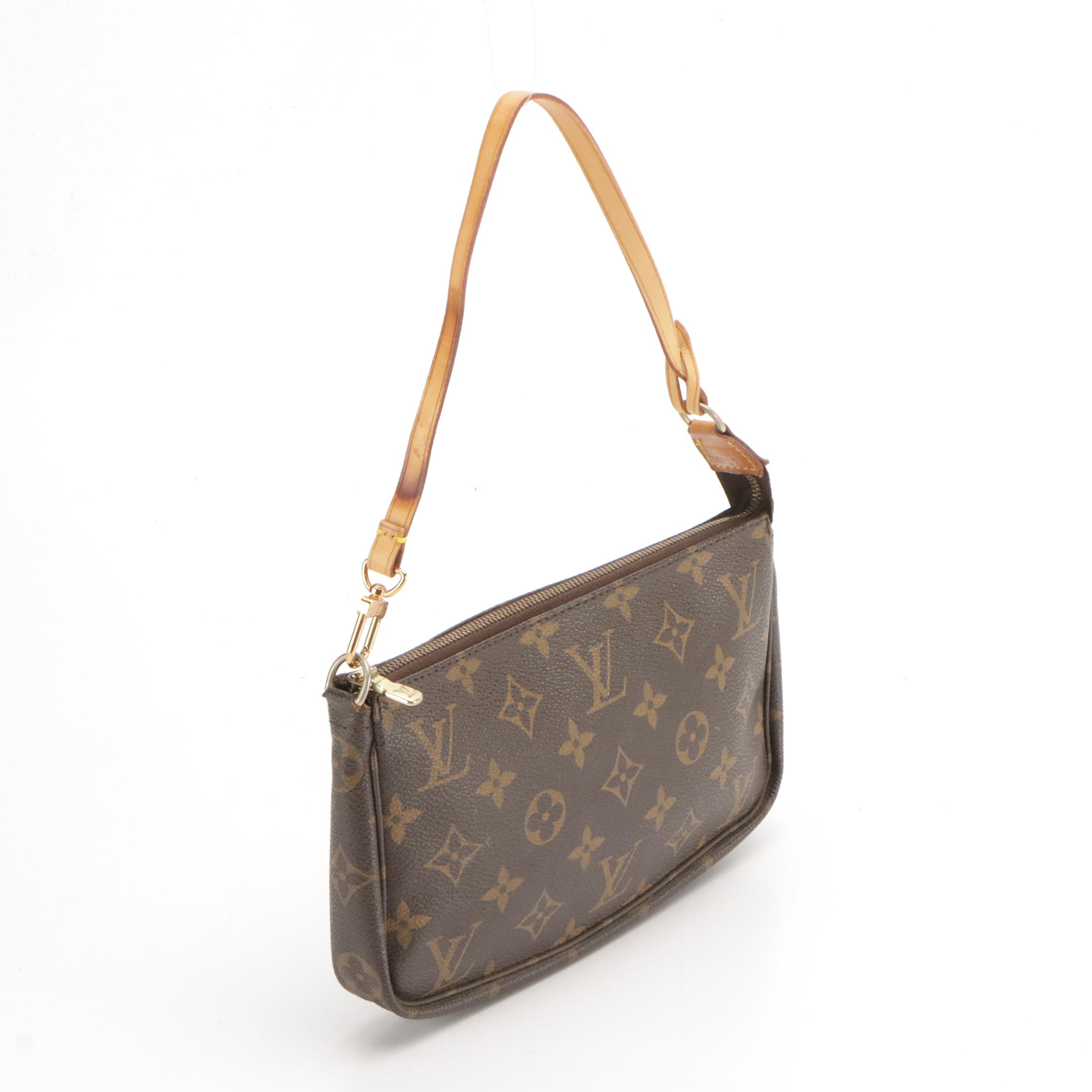 Louis Vuitton Zip Pochette Bag in Monogram Canvas and Leather