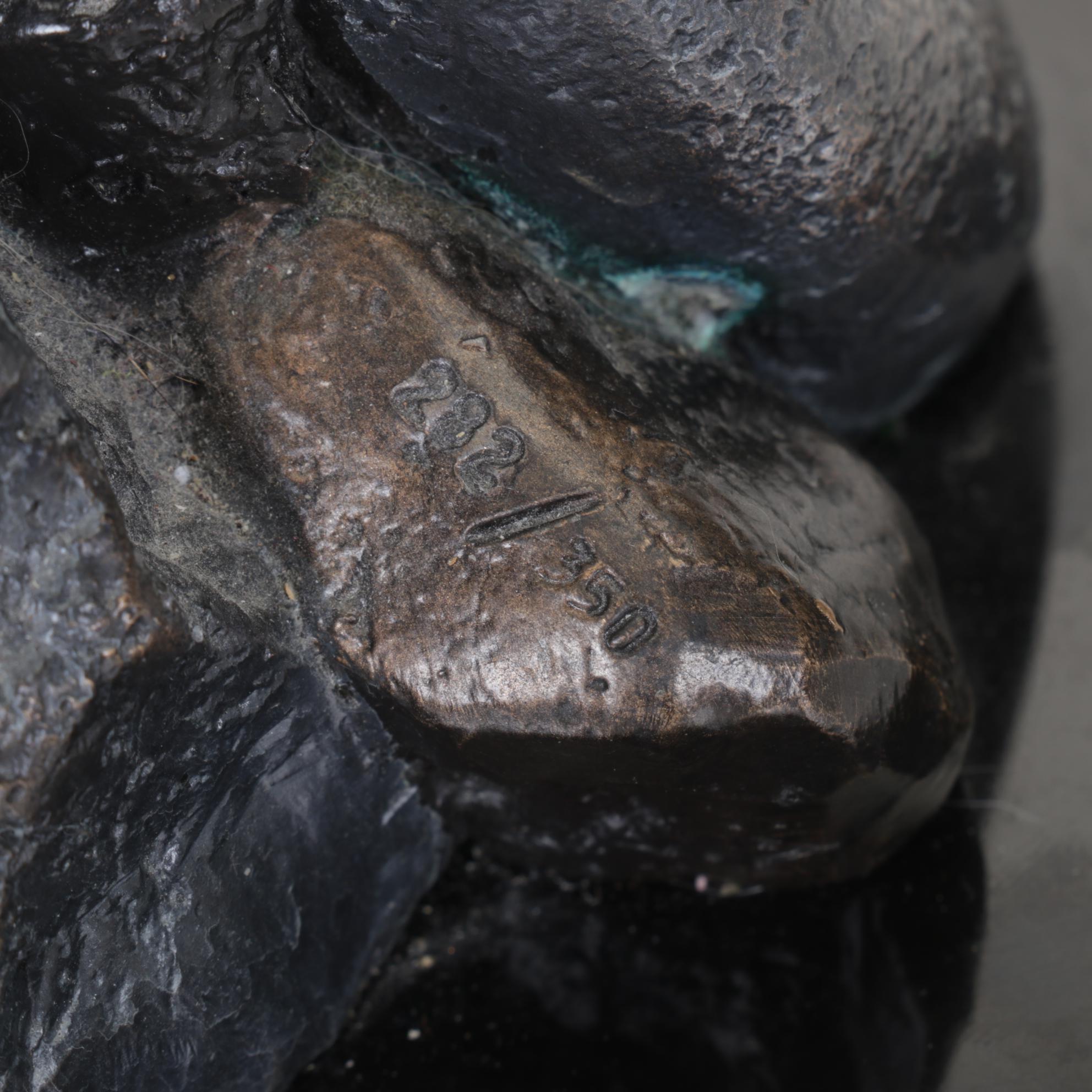 Signed Soaring Eagle Bronze Statue, 2000