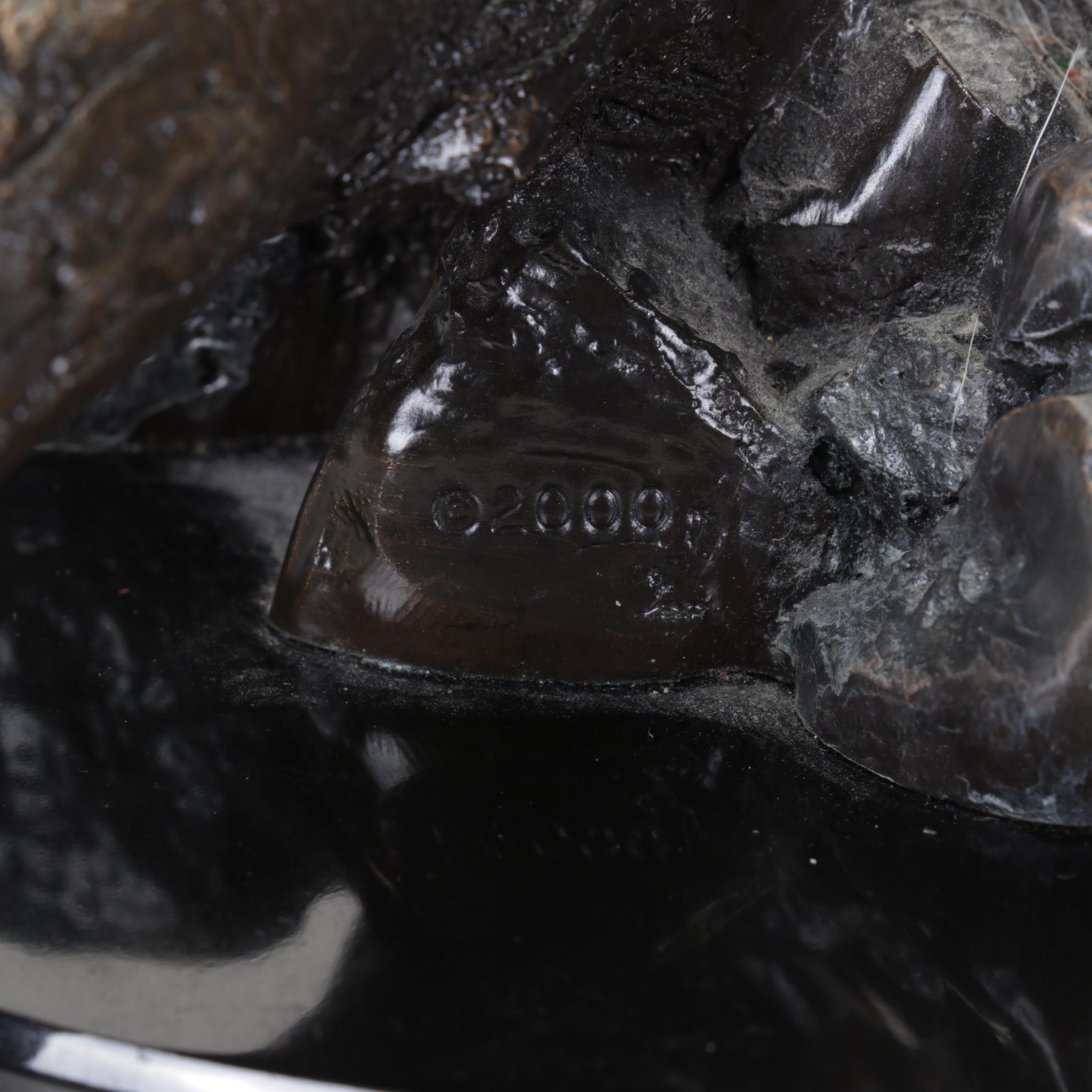 Signed Soaring Eagle Bronze Statue, 2000