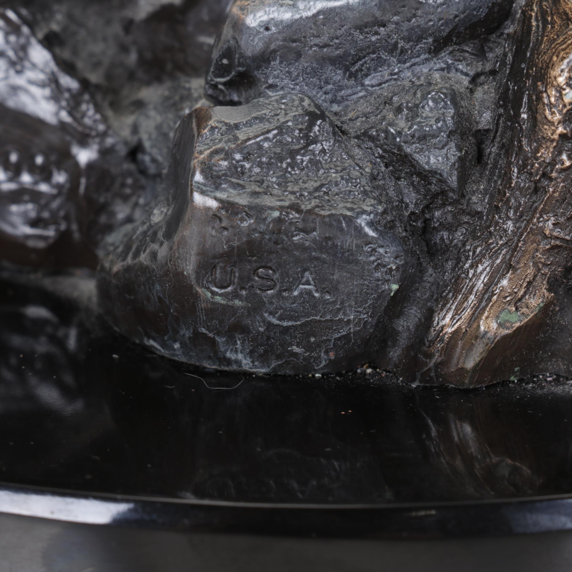 Signed Soaring Eagle Bronze Statue, 2000