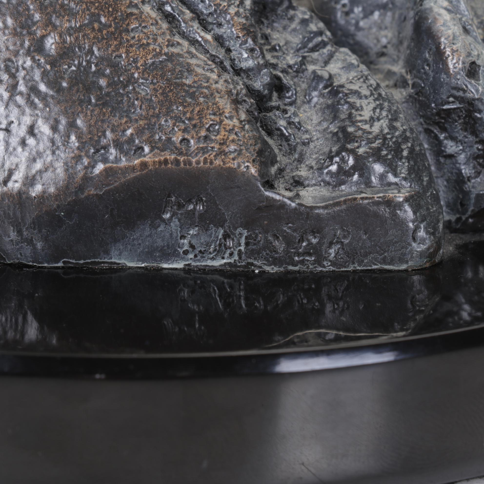 Signed Soaring Eagle Bronze Statue, 2000