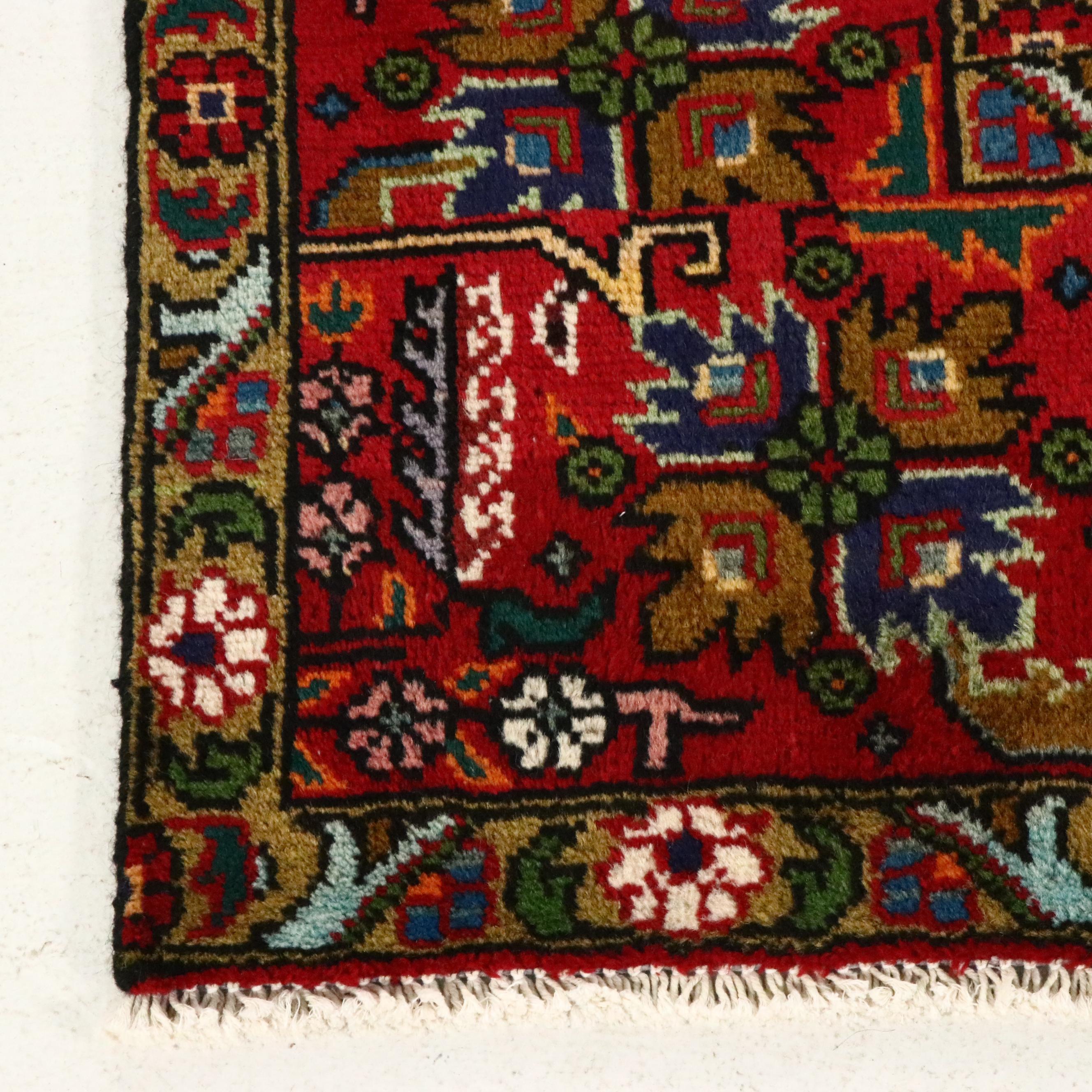 7'11 x 11'3 Hand-Knotted Indo-Persian Heriz Area Rug