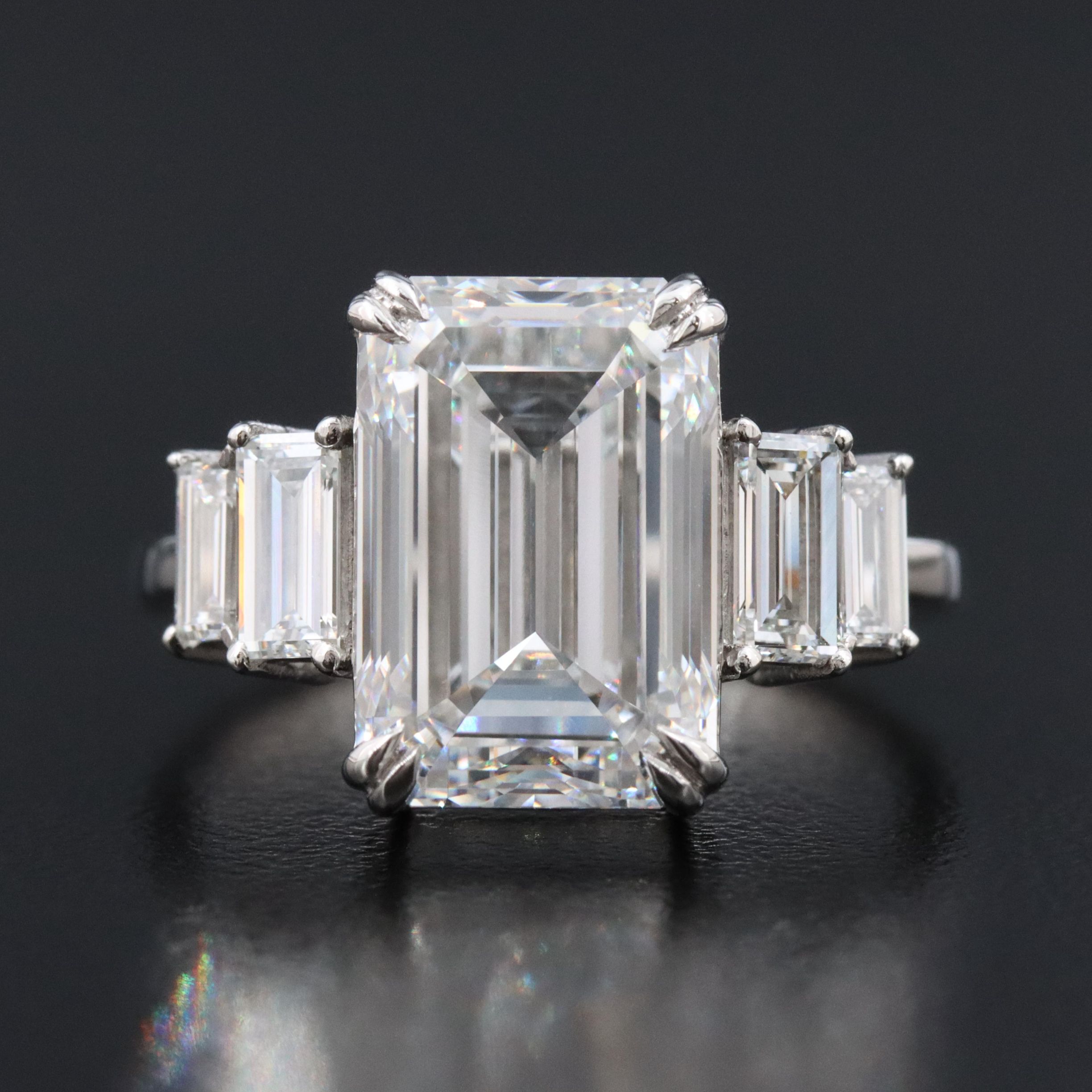 Platinum 6.25 CTW Lab Grown Diamond Ring with IGI Report