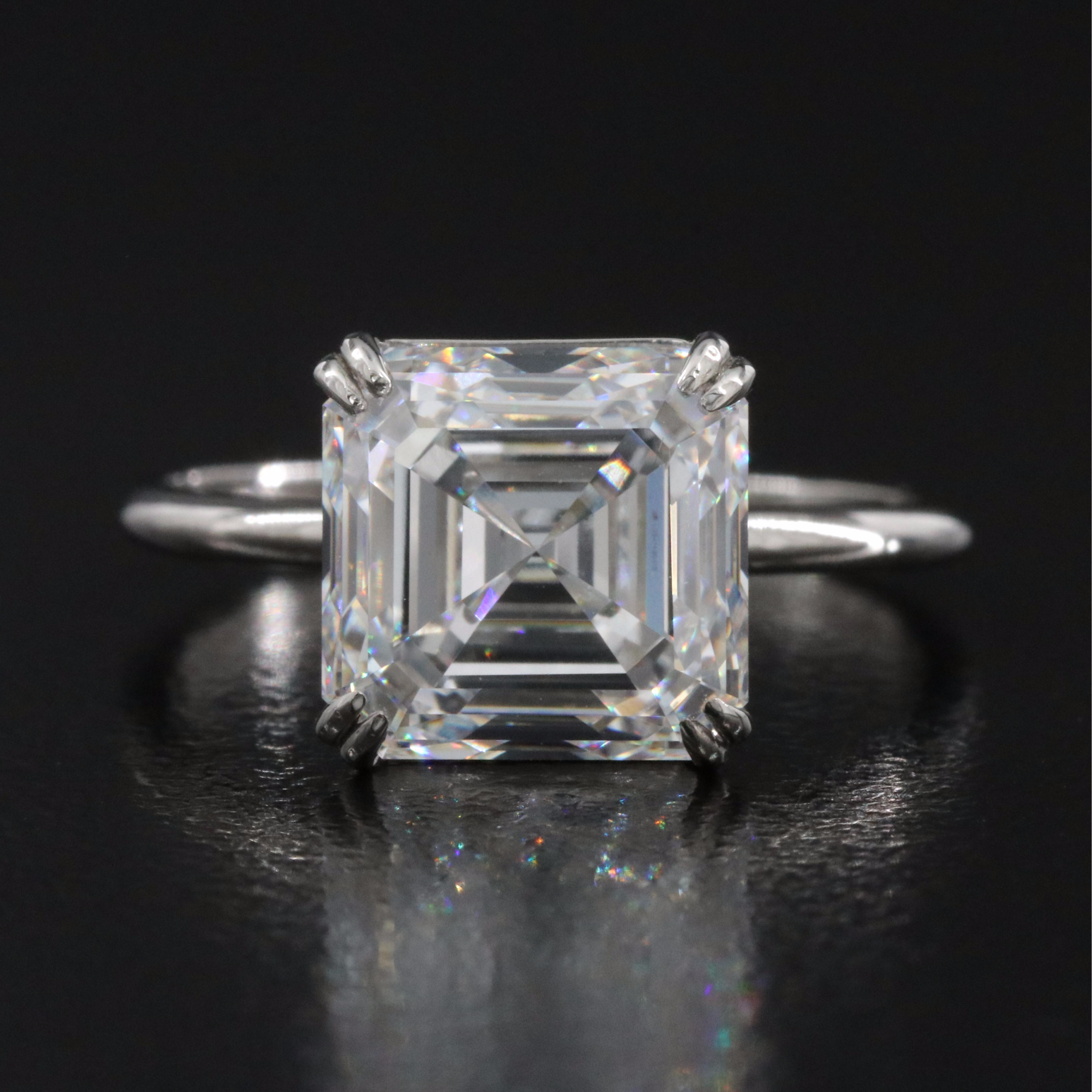 Platinum 4.55 CT Lab Grown Diamond Ring with IGI Report