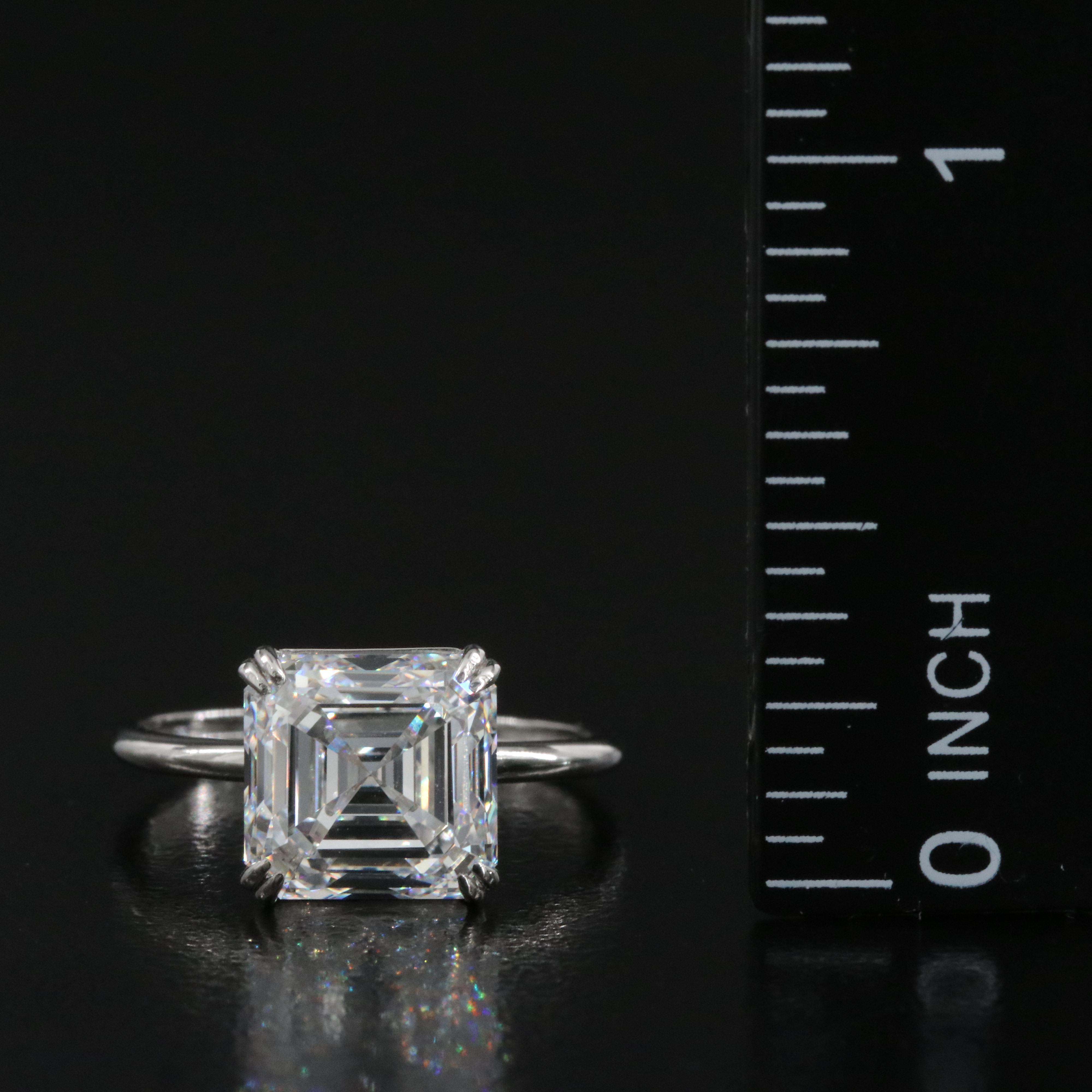Platinum 4.55 CT Lab Grown Diamond Ring with IGI Report