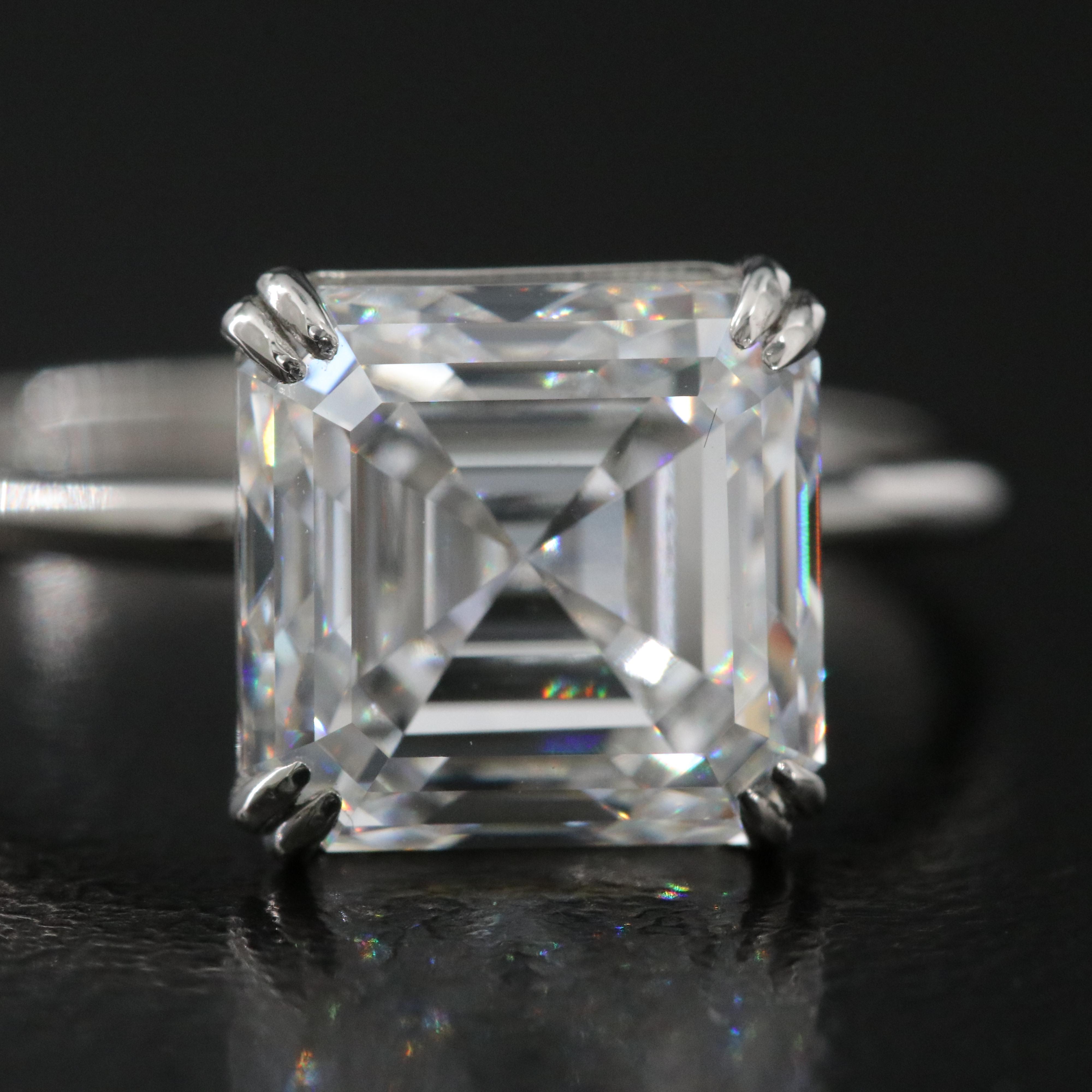 Platinum 4.55 CT Lab Grown Diamond Ring with IGI Report