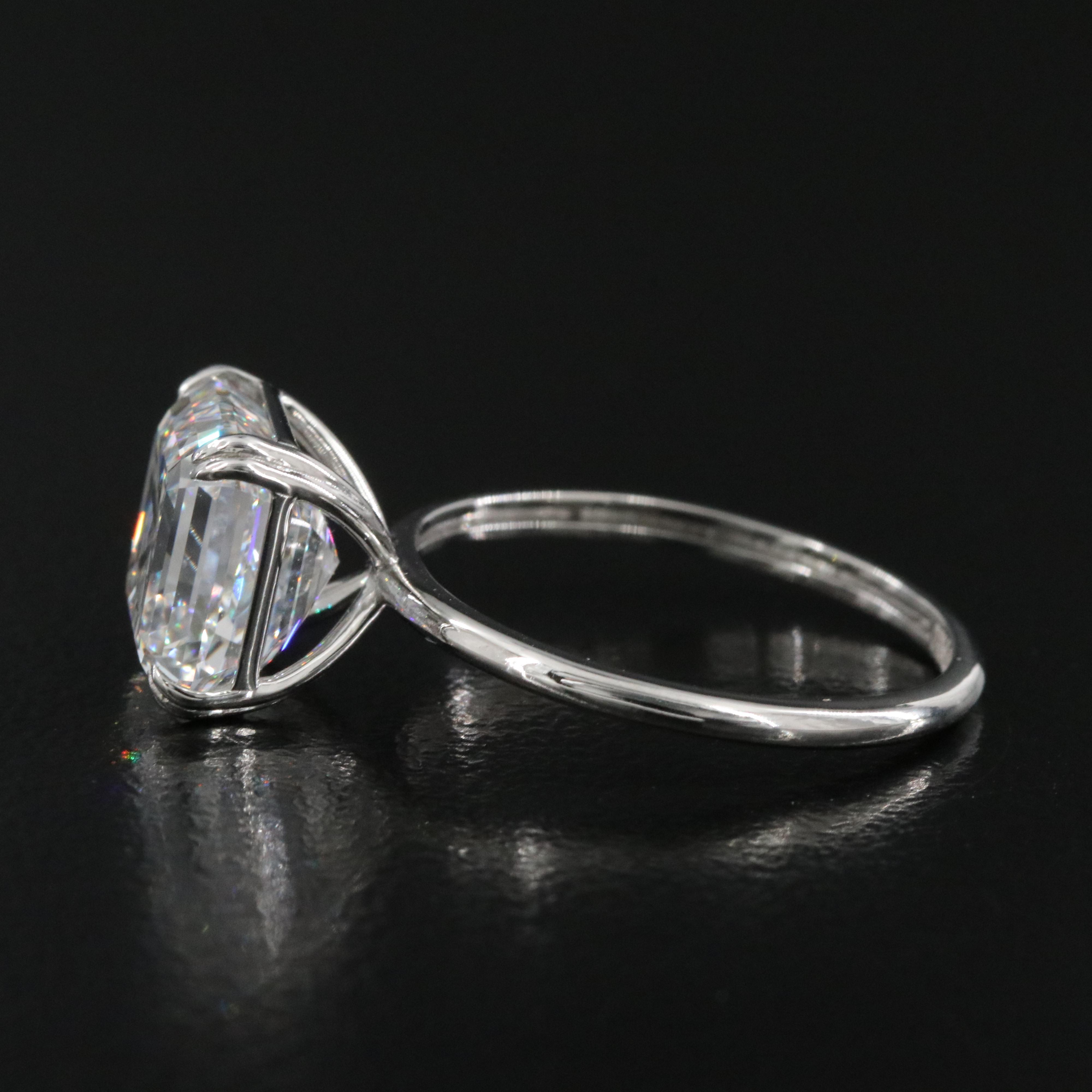 Platinum 4.55 CT Lab Grown Diamond Ring with IGI Report