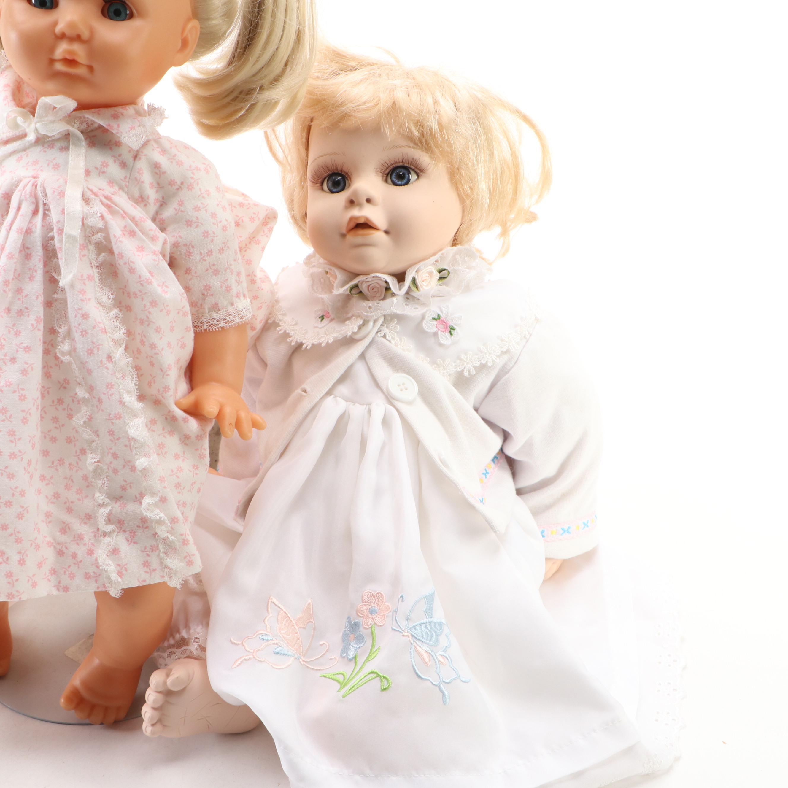 Rich by Nina Porcelain Doll with Balica Dolls and Other Baby Dolls, 1999