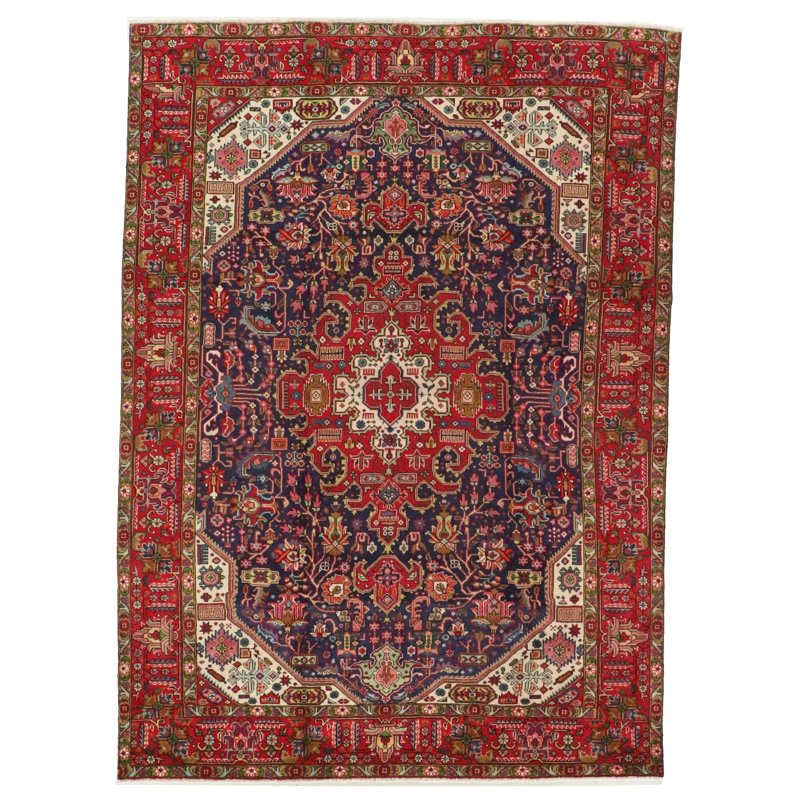 7'11 x 11'3 Hand-Knotted Indo-Persian Heriz Area Rug