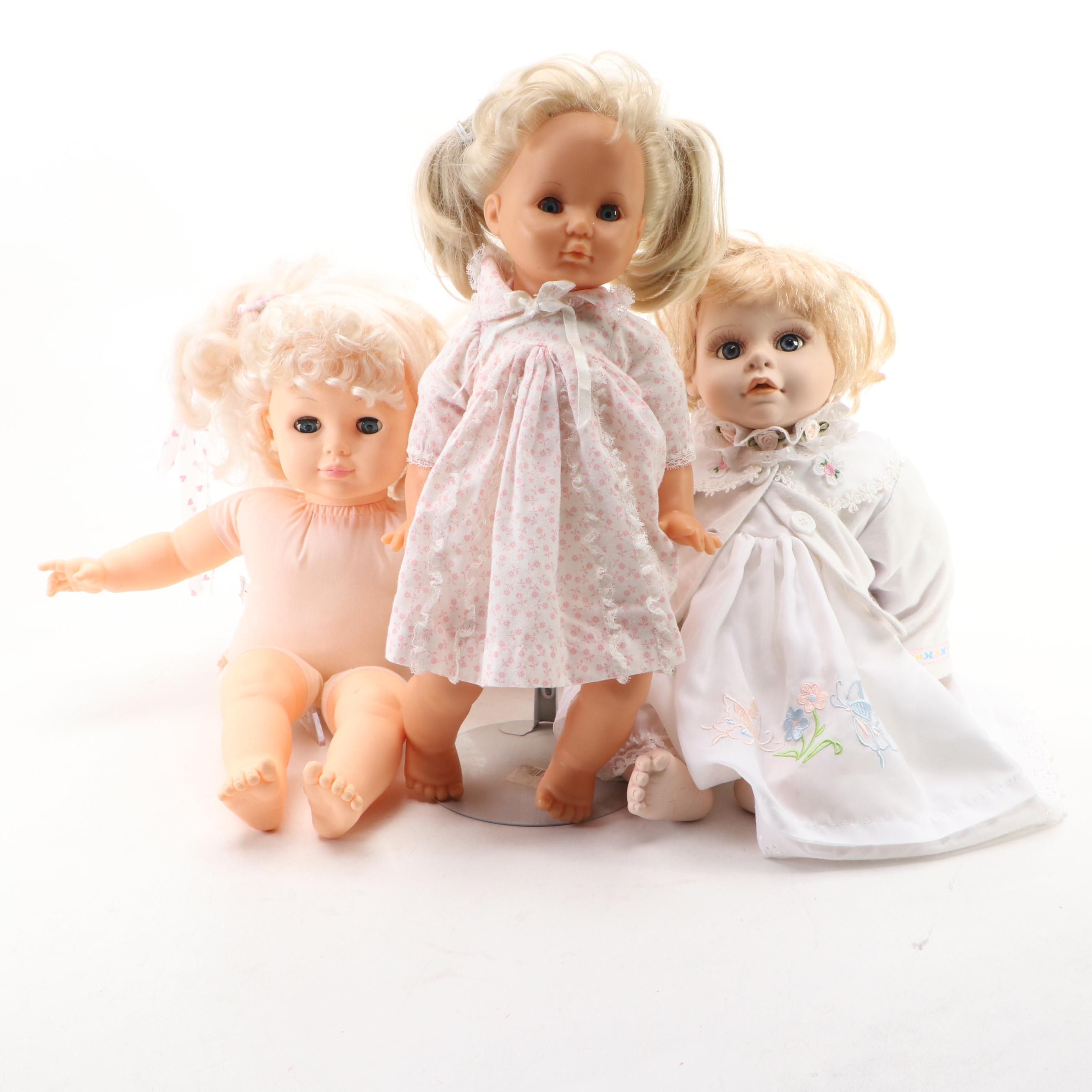 Rich by Nina Porcelain Doll with Balica Dolls and Other Baby Dolls, 1999