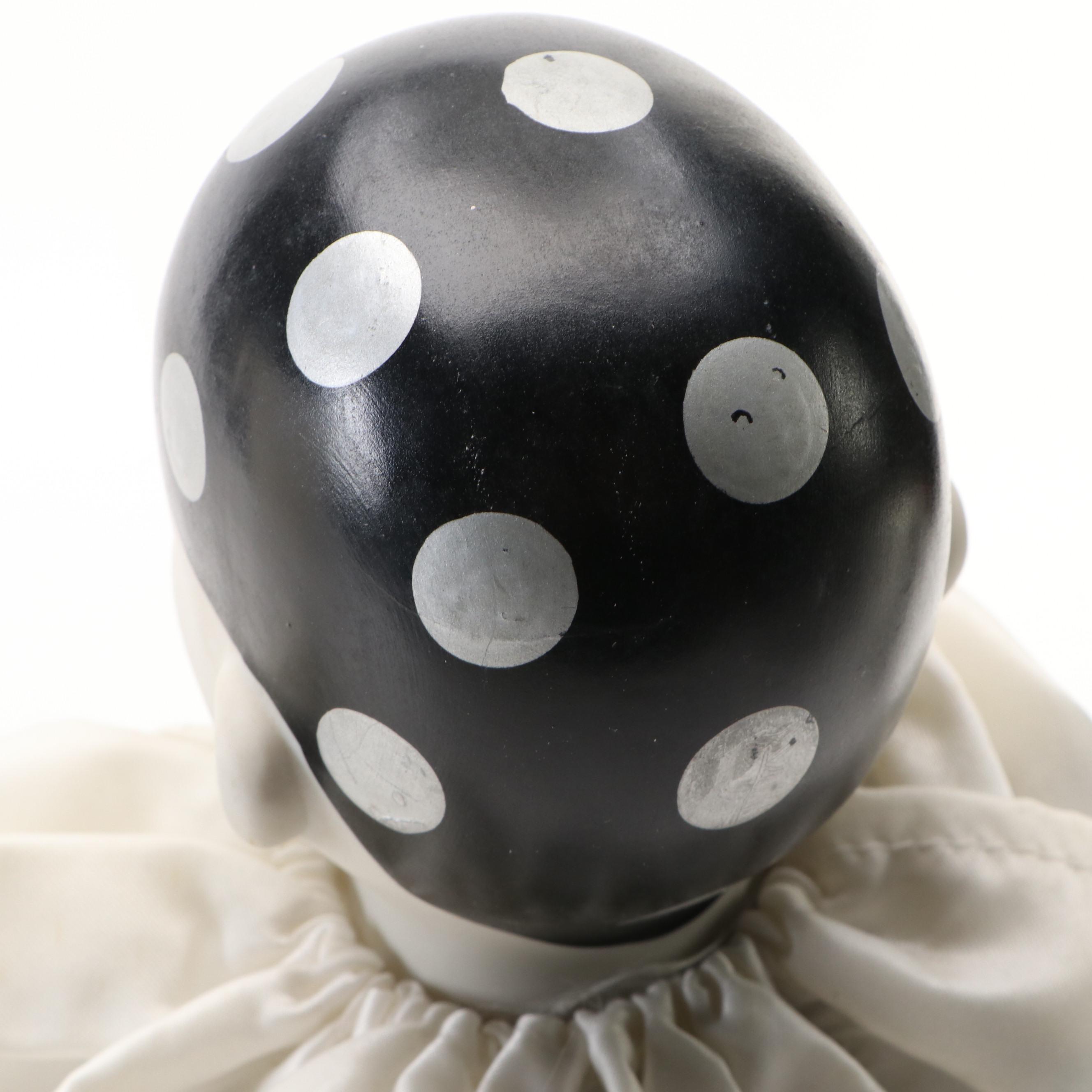 "Pierrot" Porcelain Clown Doll and Music Box