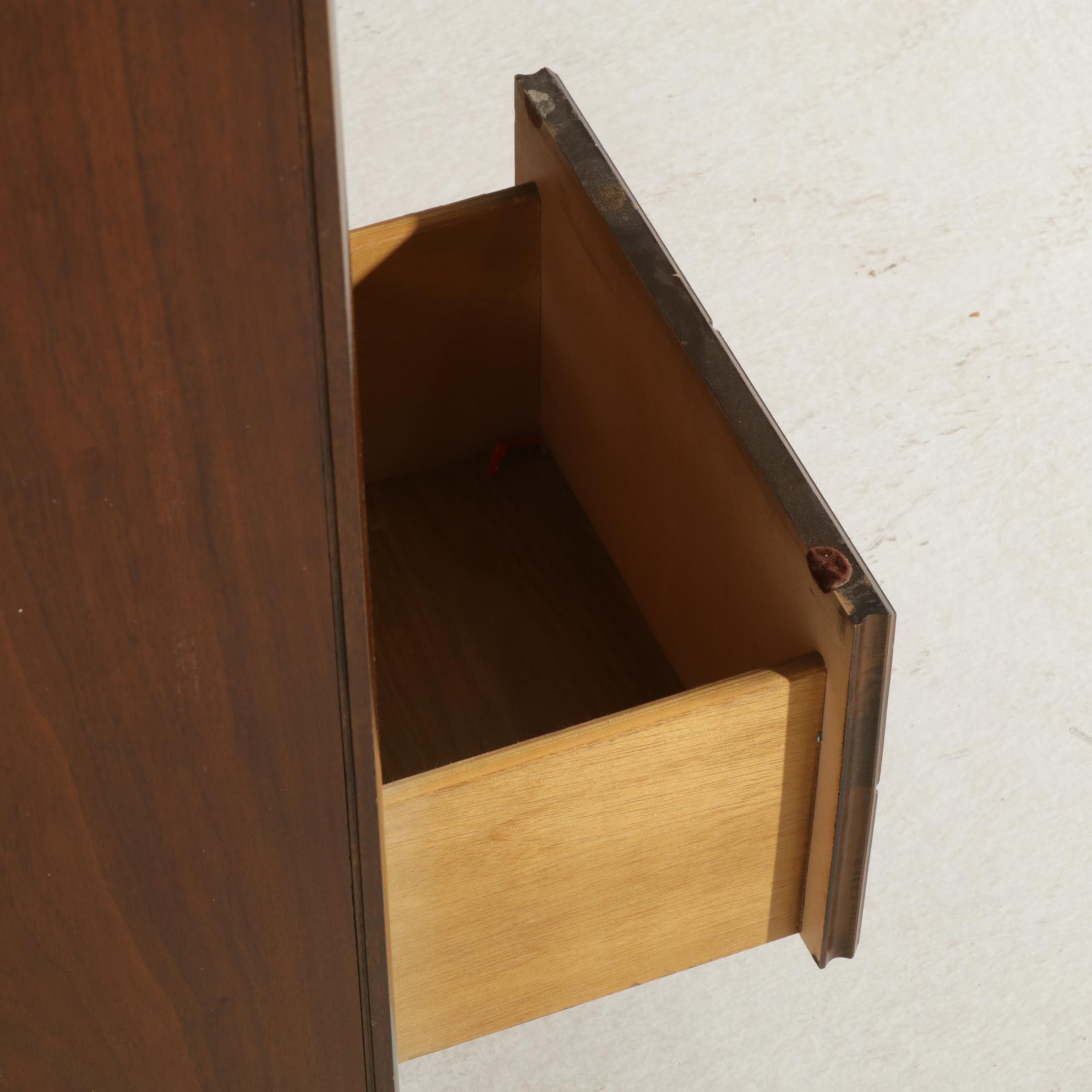 Bassett Mid Century Modern Walnut Wall Shelf Unit