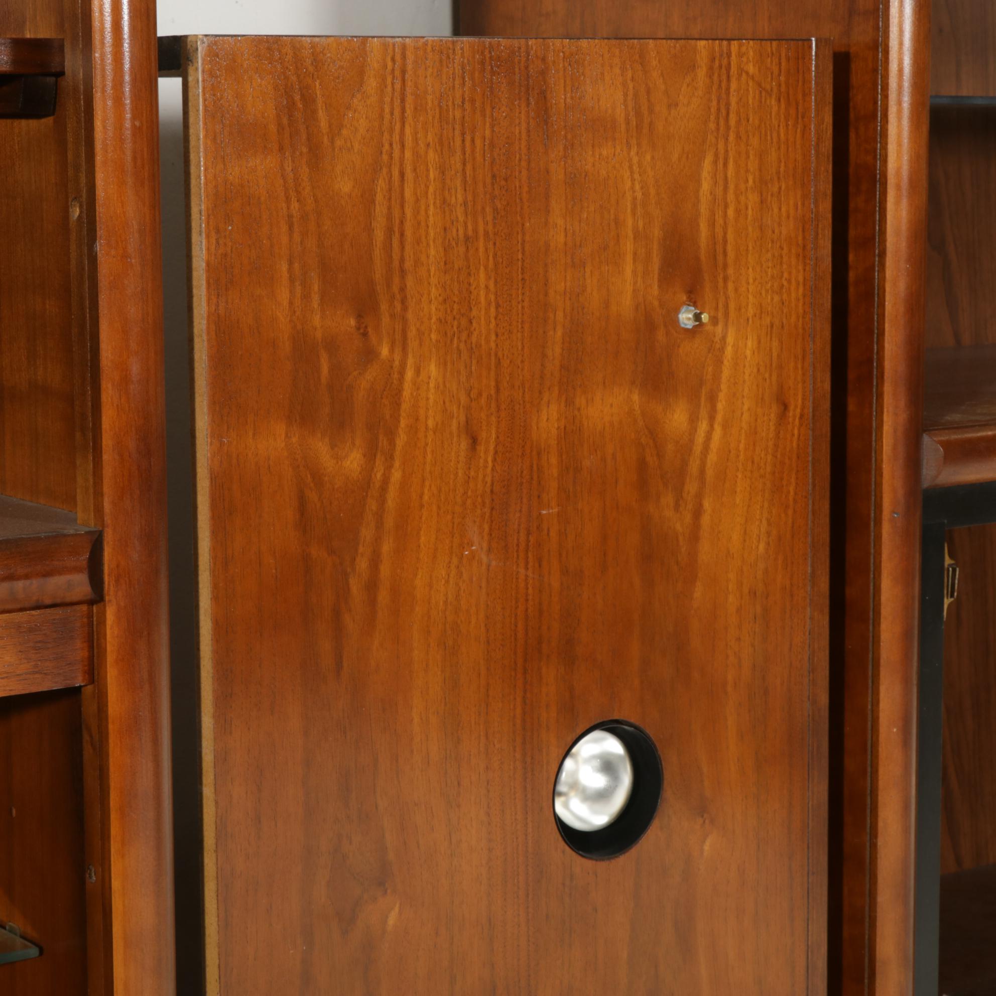 Bassett Mid Century Modern Walnut Wall Shelf Unit