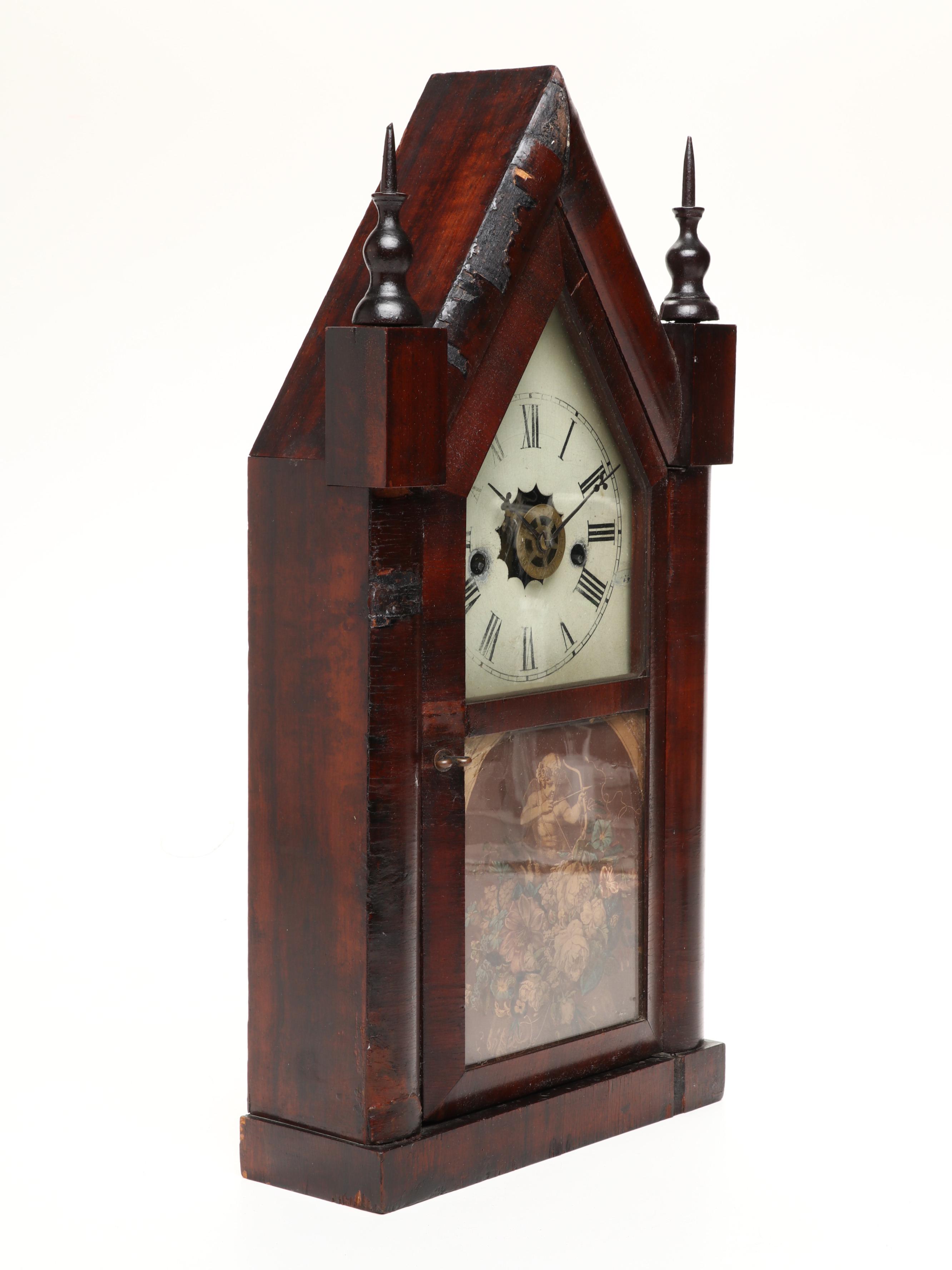 Wooden Waterbury Clock Company Hanging Wall Clock