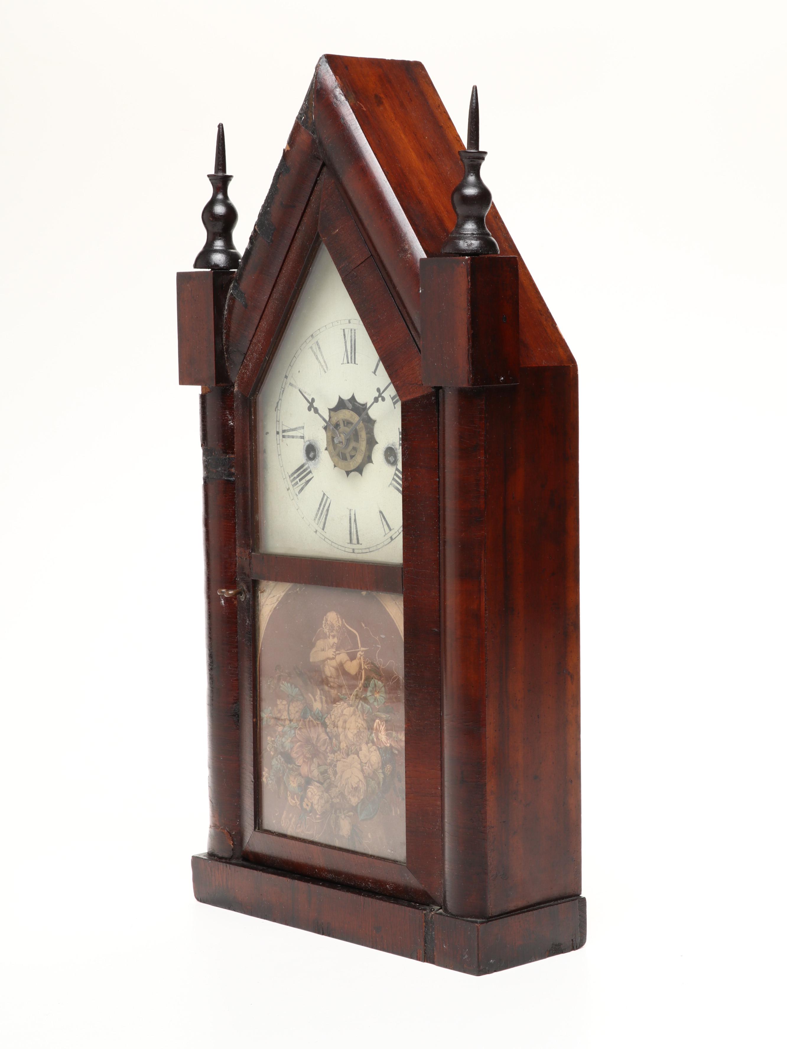 Wooden Waterbury Clock Company Hanging Wall Clock