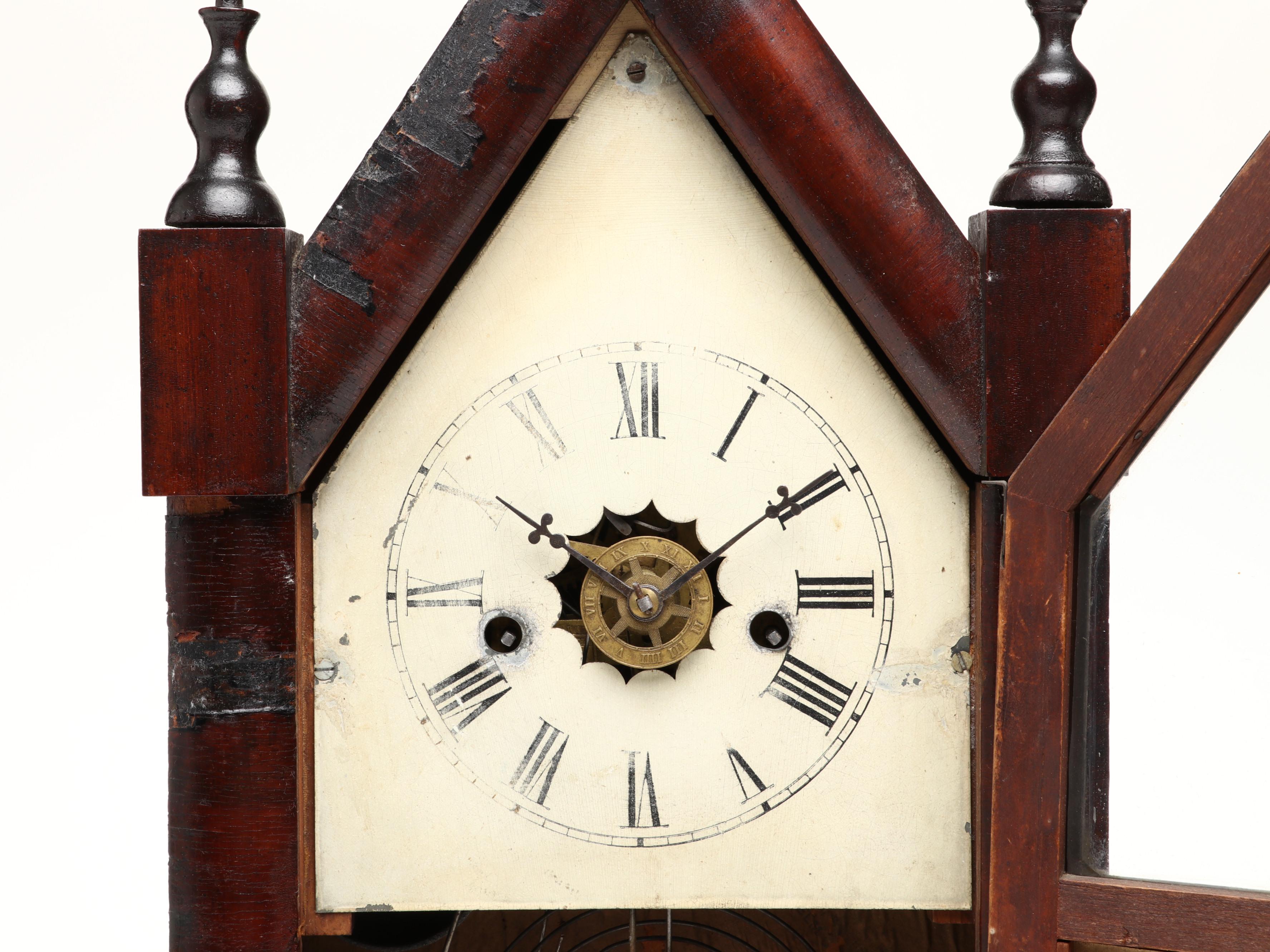 Wooden Waterbury Clock Company Hanging Wall Clock