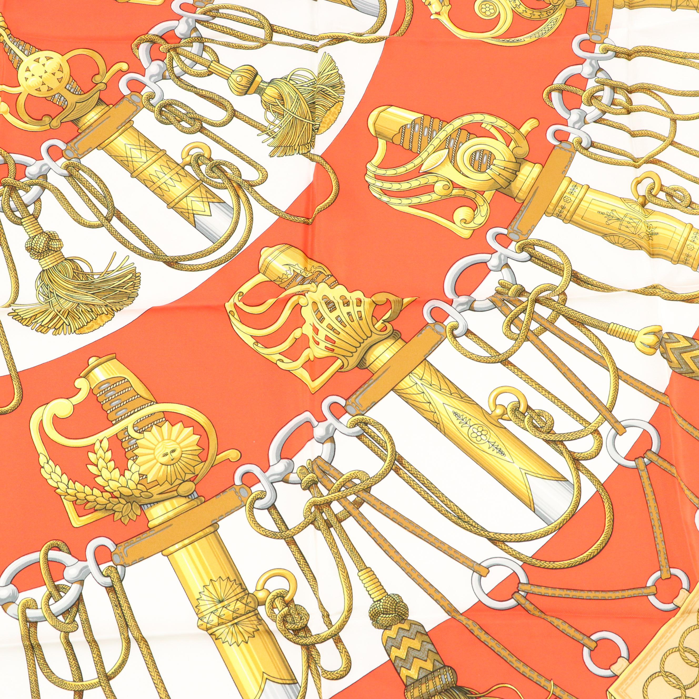 Hermès Early Issue "Cliquetis" Scarf 90 in Silk Twill