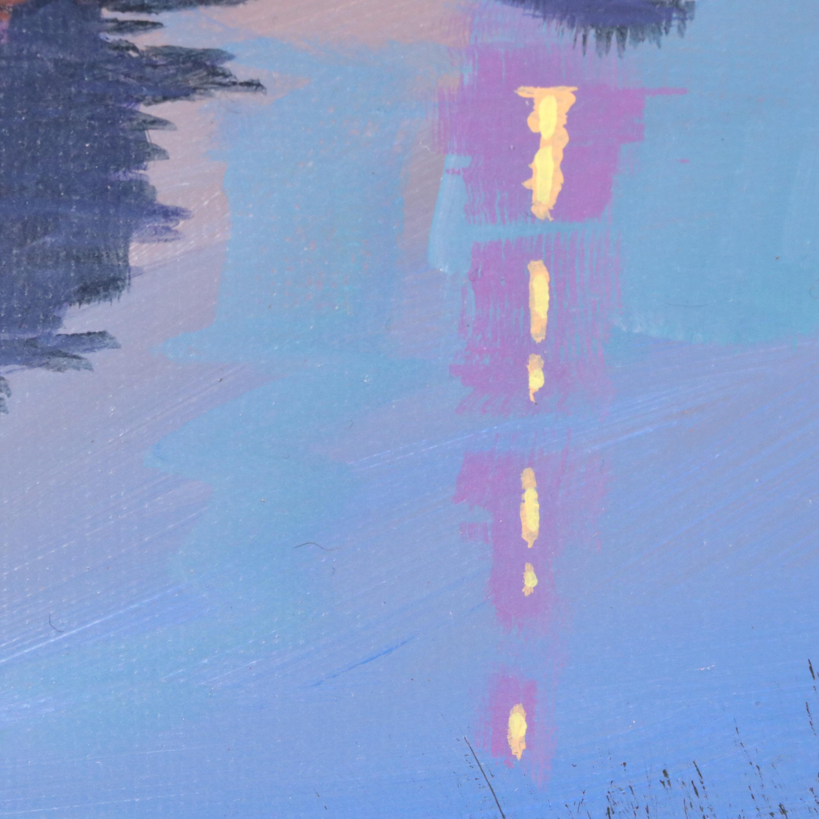 Douglas “Bumo” Johnpeer Nocturne Landscape Oil Painting, 2025