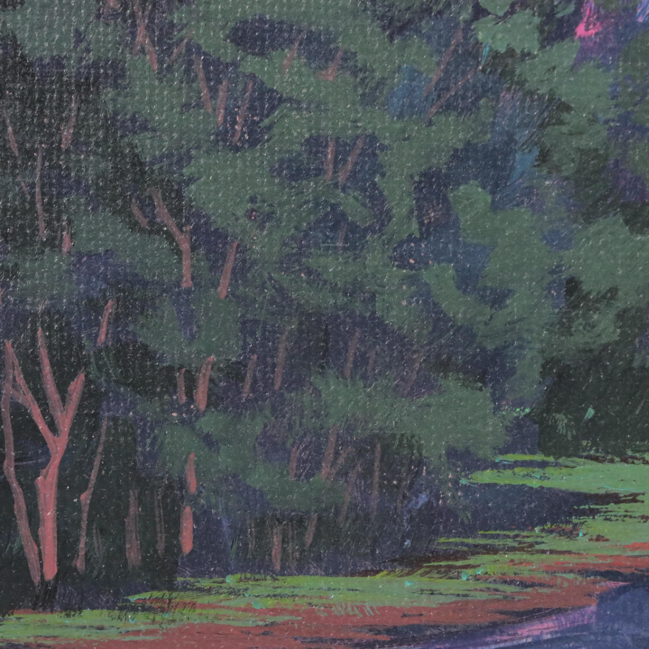 Douglas “Bumo” Johnpeer Nocturne Landscape Oil Painting, 2025