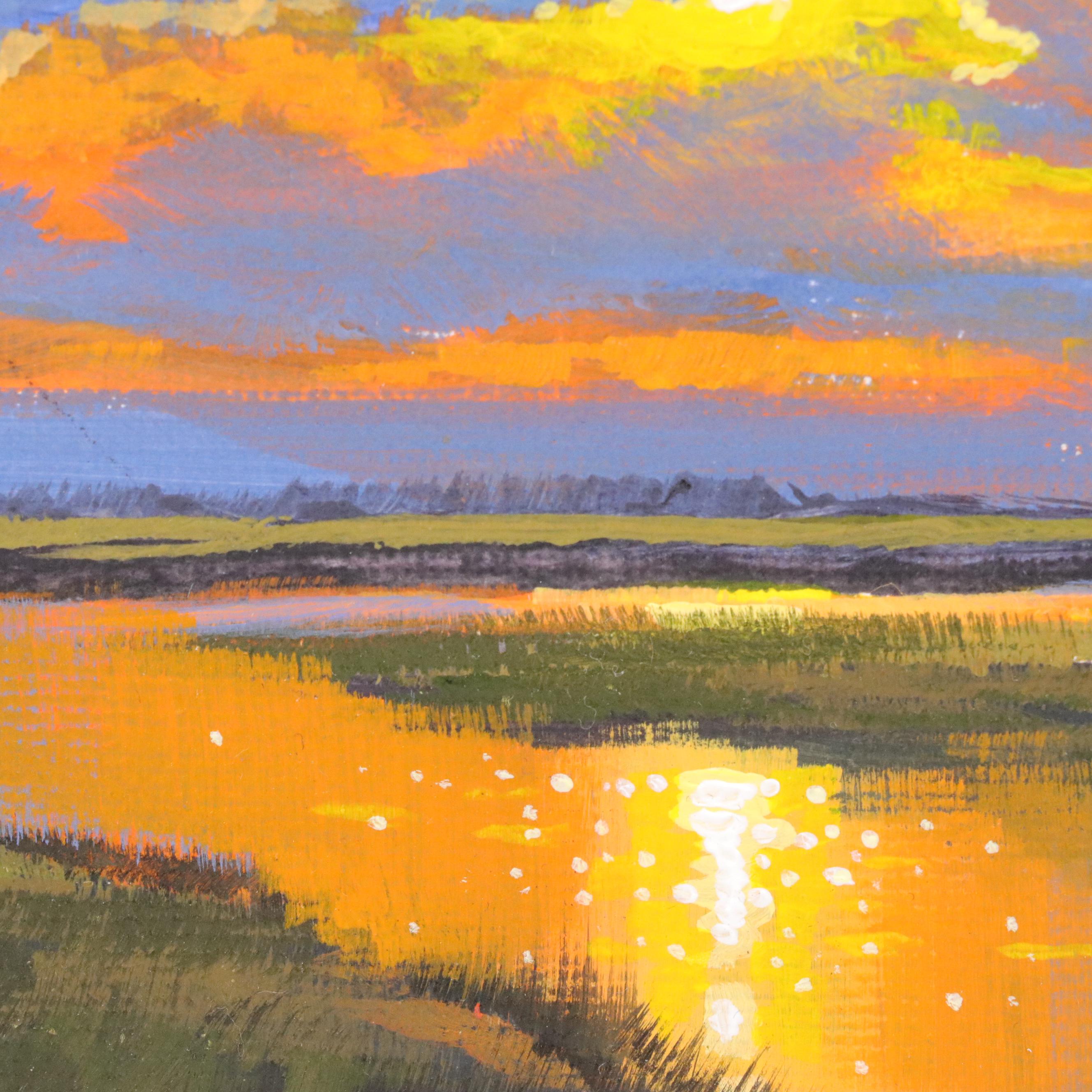 Douglas “Bumo” Johnpeer Sunset Landscape Oil Painting, 2025