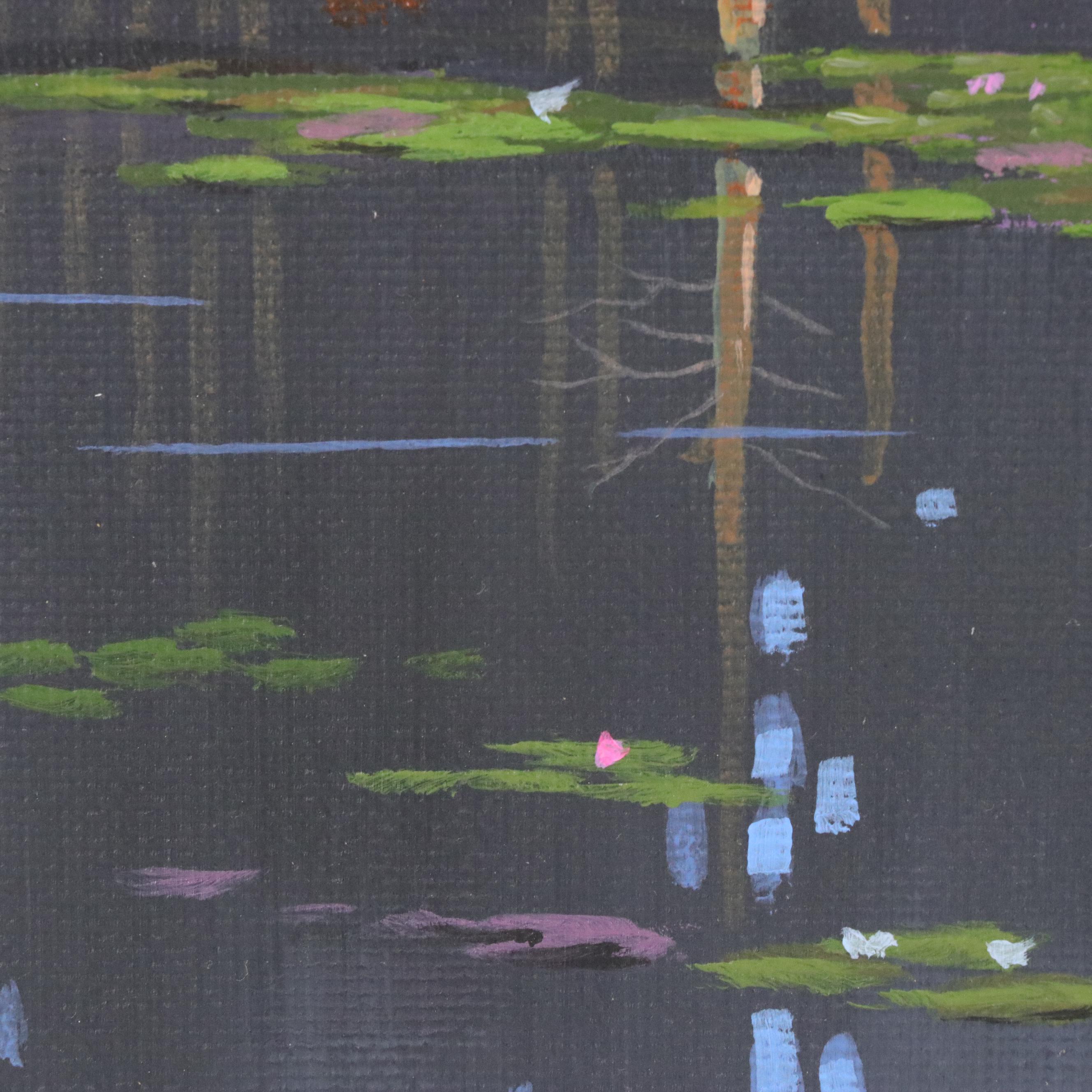 Douglas “Bumo” Johnpeer Pond Landscape Oil Painting, 2025