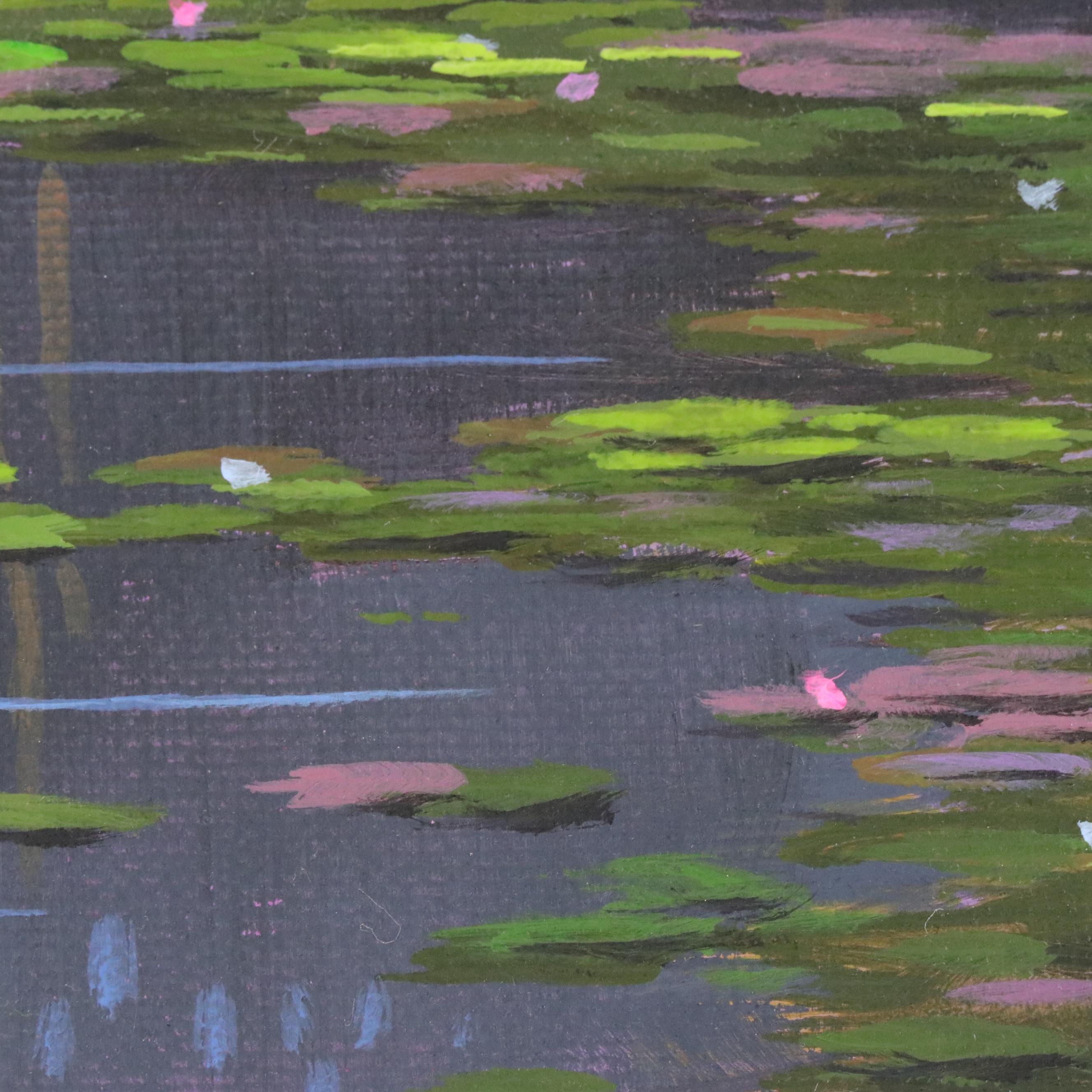 Douglas “Bumo” Johnpeer Pond Landscape Oil Painting, 2025