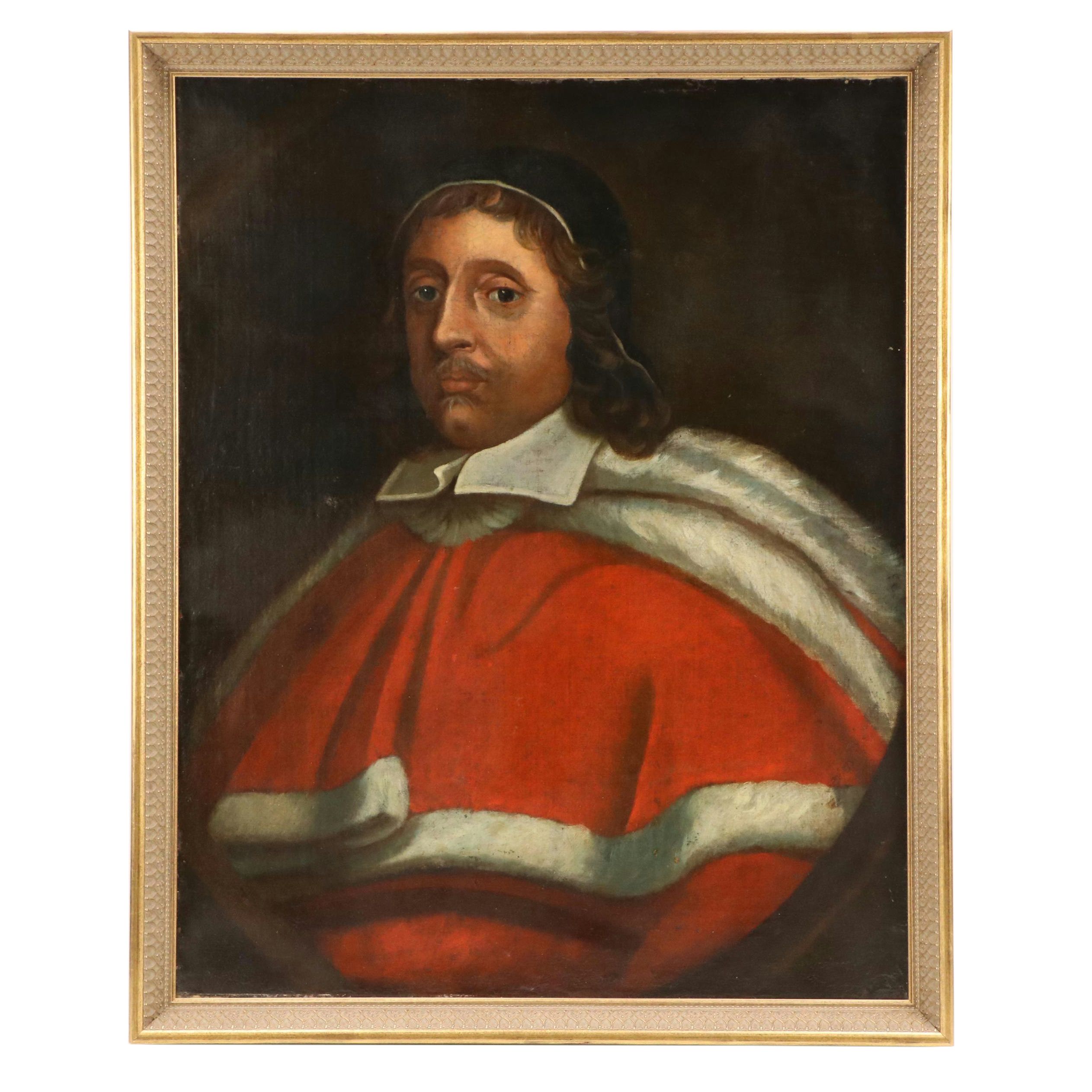 Oil Painting of English Mid-17th Century Chief Justice of the King's Bench
