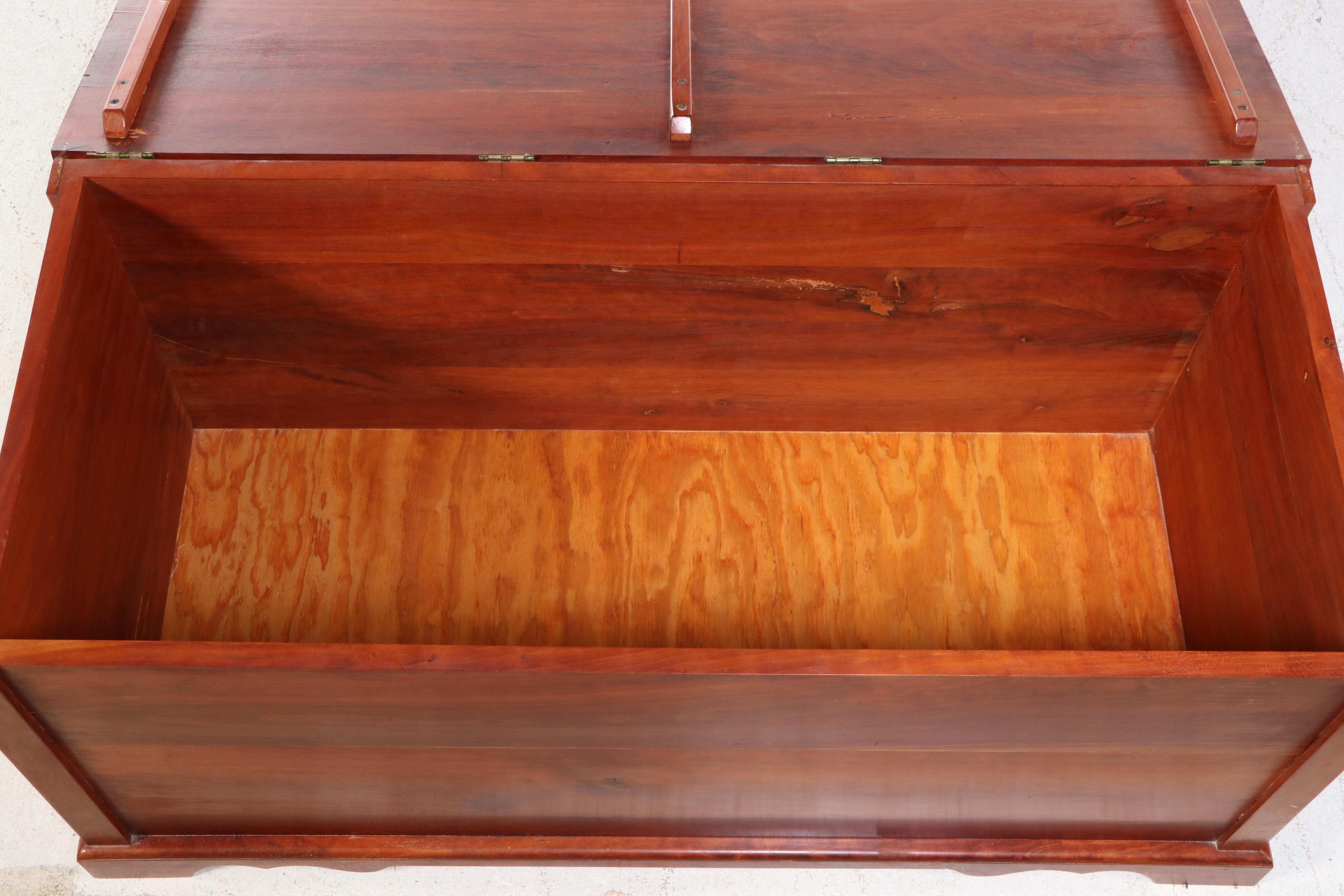 Federal Style Cherrywood Bench-Made Blanket Chest, Late 20th Century