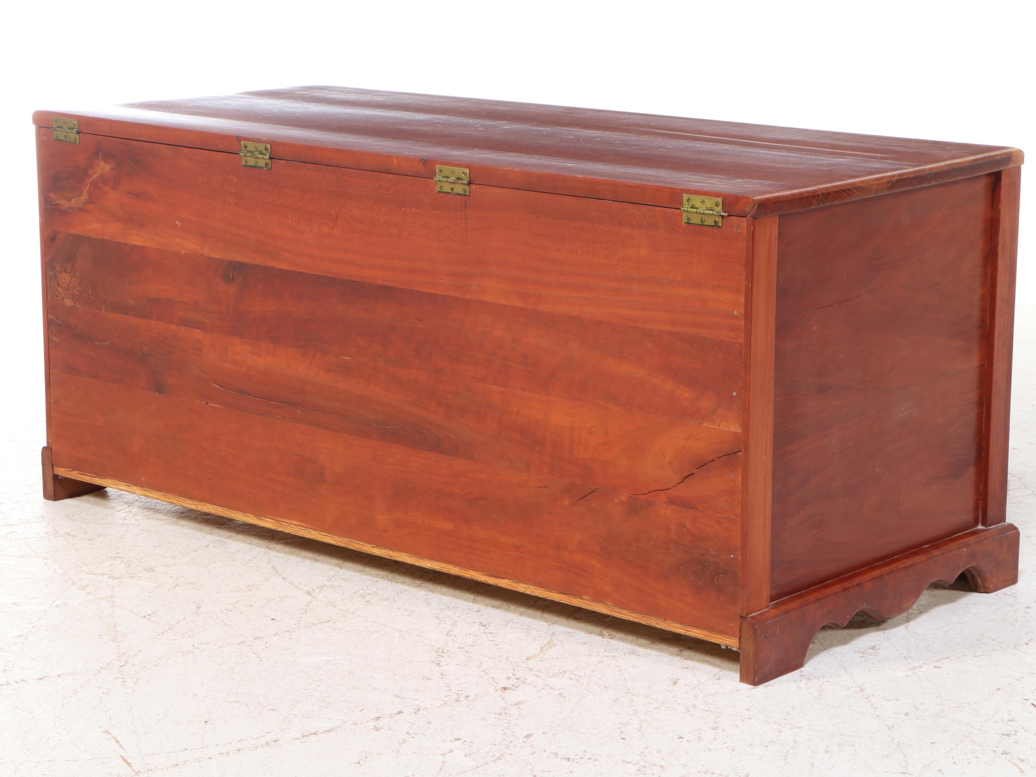 Federal Style Cherrywood Bench-Made Blanket Chest, Late 20th Century