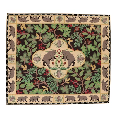 12'11 x 14'11 Hand-Hooked Sarah Gayle Carter "Black Forest" Room-Sized Rug 12'11 x 14'11 Hand-Hooked Sarah Gayle Carter "Black Forest" Room-Sized Rug