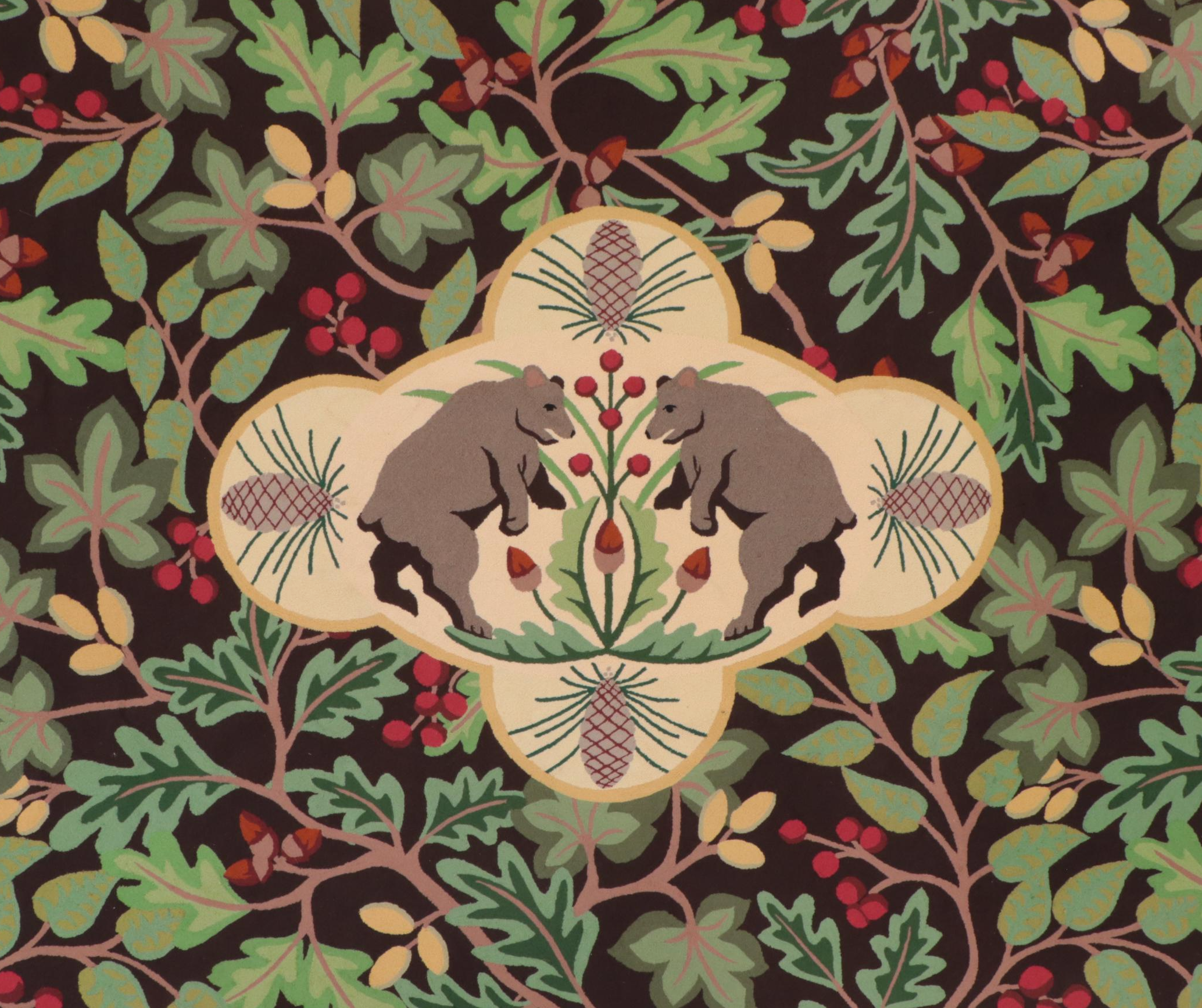 12'11 x 14'11 Hand-Hooked Sarah Gayle Carter "Black Forest" Room-Sized Rug